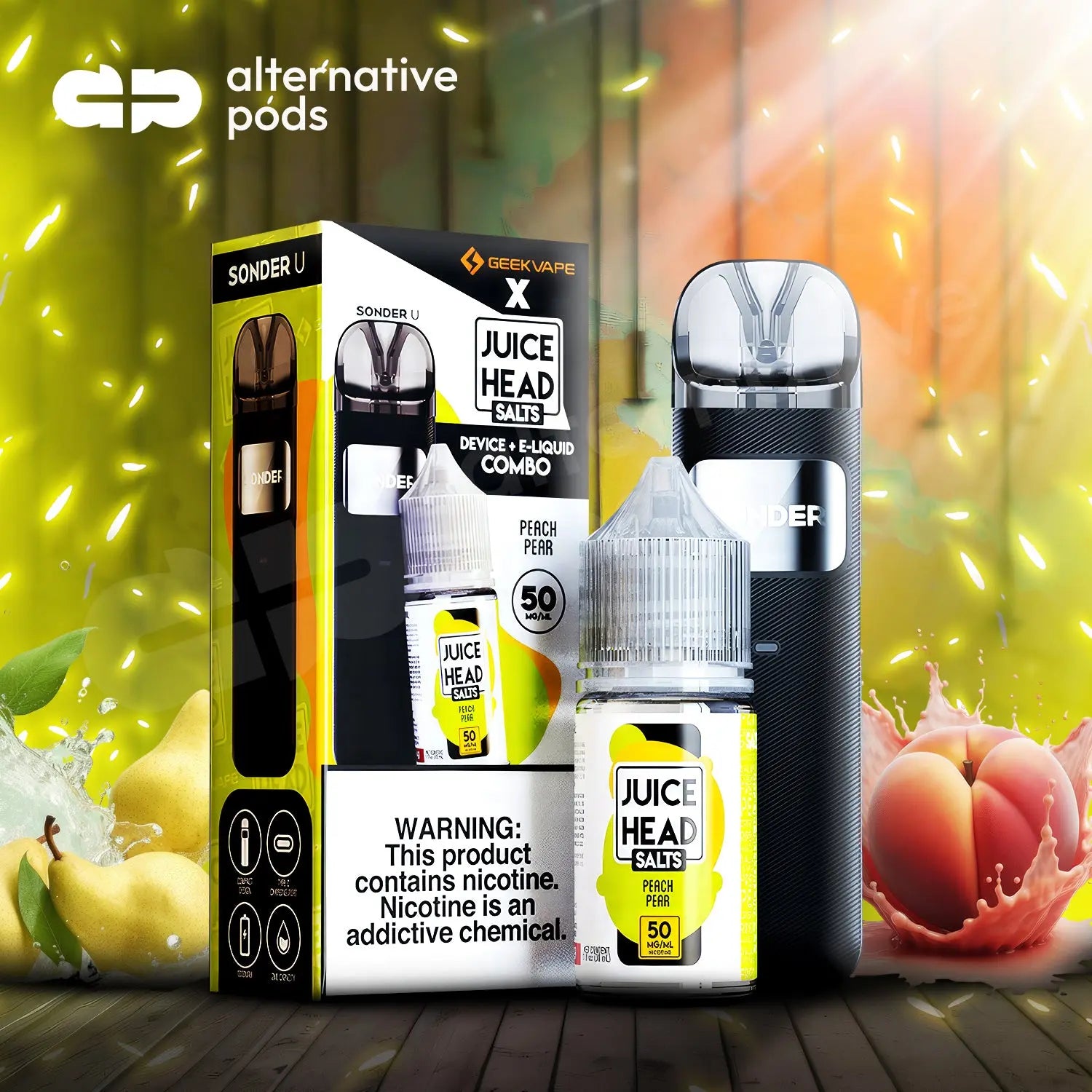 GeekVape Sonder U x Juice Head 1000mAh Pod System Starter Kit GeekVape Sonder U x Juice Head 1000mAh Pod System Starter Kit