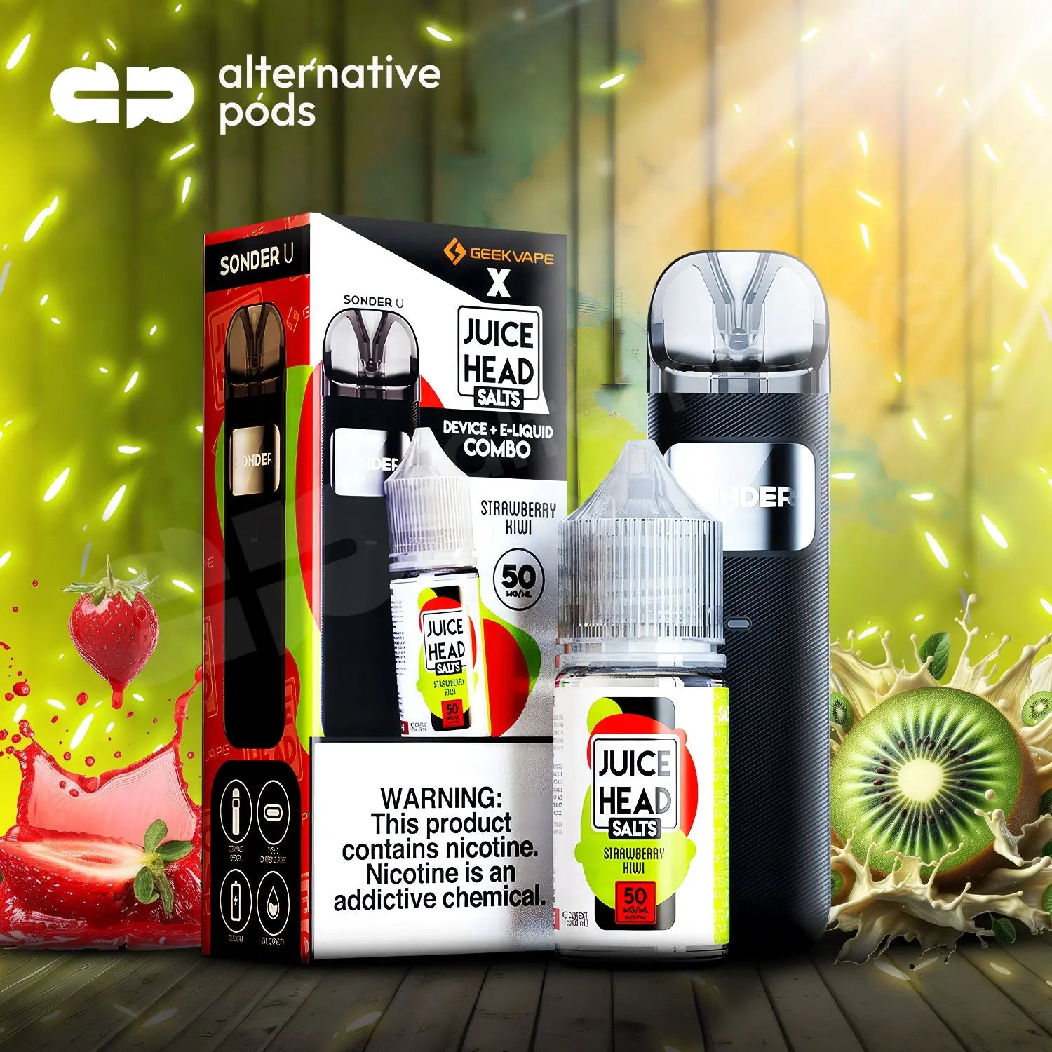 GeekVape Sonder U x Juice Head 1000mAh Pod System Starter Kit - Alternative pods | Online Vape & Smoke Shop