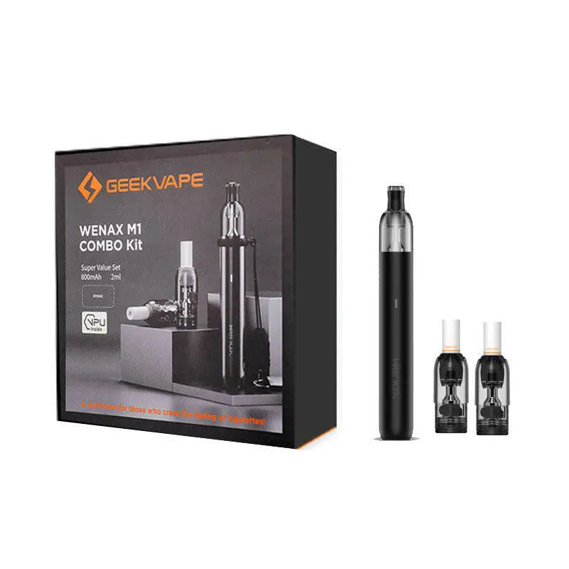 GeekVape WENAX M1 800mAh Pod System COMBO Starter Kit With 3 x Refillable 2ML Cartridge Pod & 10 Filter Drip Tips - Alternative pods | Online Vape & Smoke Shop