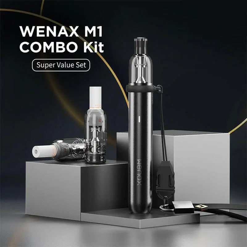 GeekVape WENAX M1 800mAh Pod System COMBO Starter Kit With 3 x Refillable 2ML Cartridge Pod & 10 Filter Drip Tips - Alternative pods | Online Vape & Smoke Shop