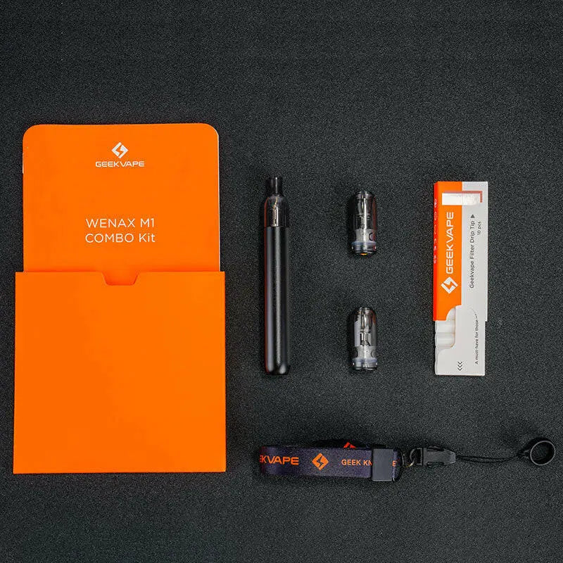 GeekVape WENAX M1 800mAh Pod System COMBO Starter Kit With 3 x Refillable 2ML Cartridge Pod & 10 Filter Drip Tips - Alternative pods | Online Vape & Smoke Shop