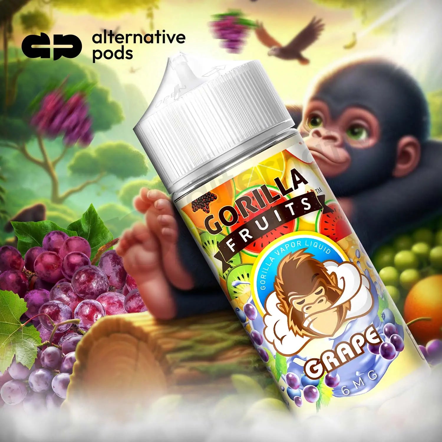 Gorilla Fruits E-Liquid 100ML - Grape 