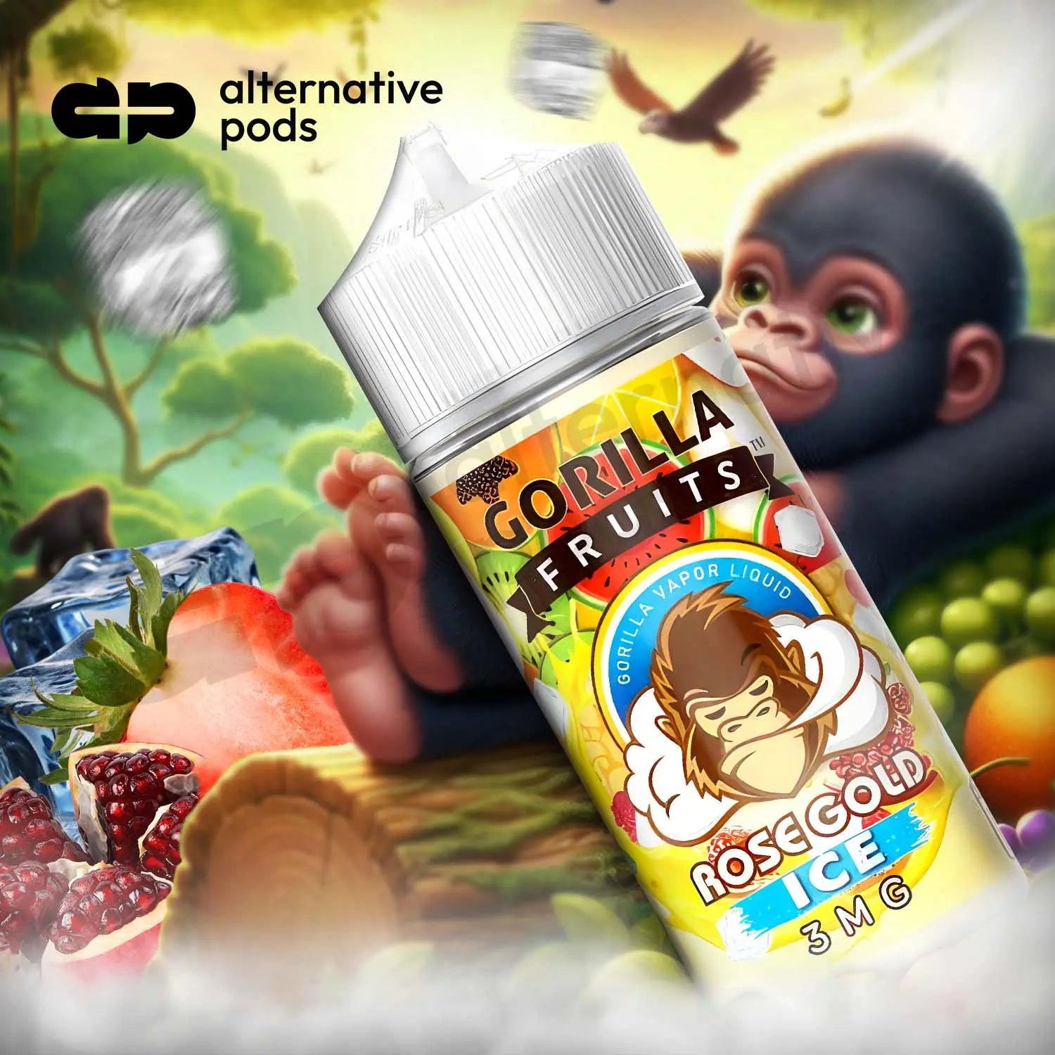 Gorilla Fruits E-Liquid 100ML - Rose Gold Ice 