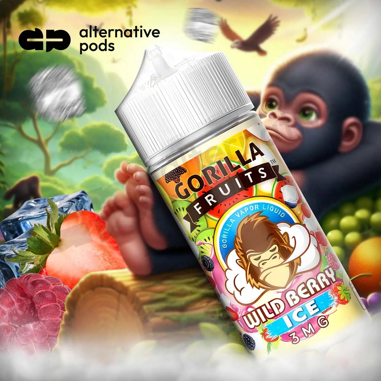 Gorilla Fruits E-Liquid 100ML - Wild Berry Ice 