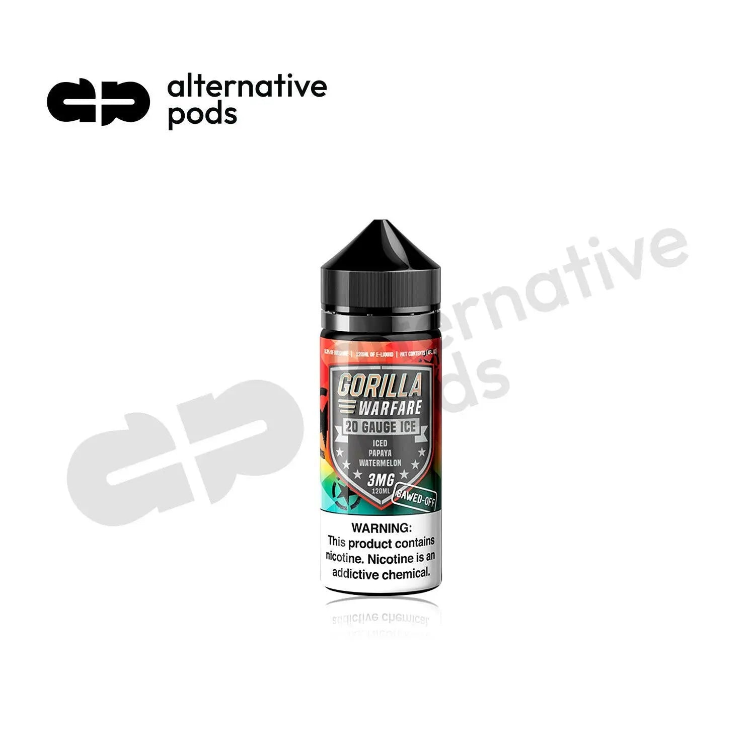 Gorilla Warfare SAWED-OFF E-Liquid 120ML - Alternative pods | Online Vape & Smoke Shop