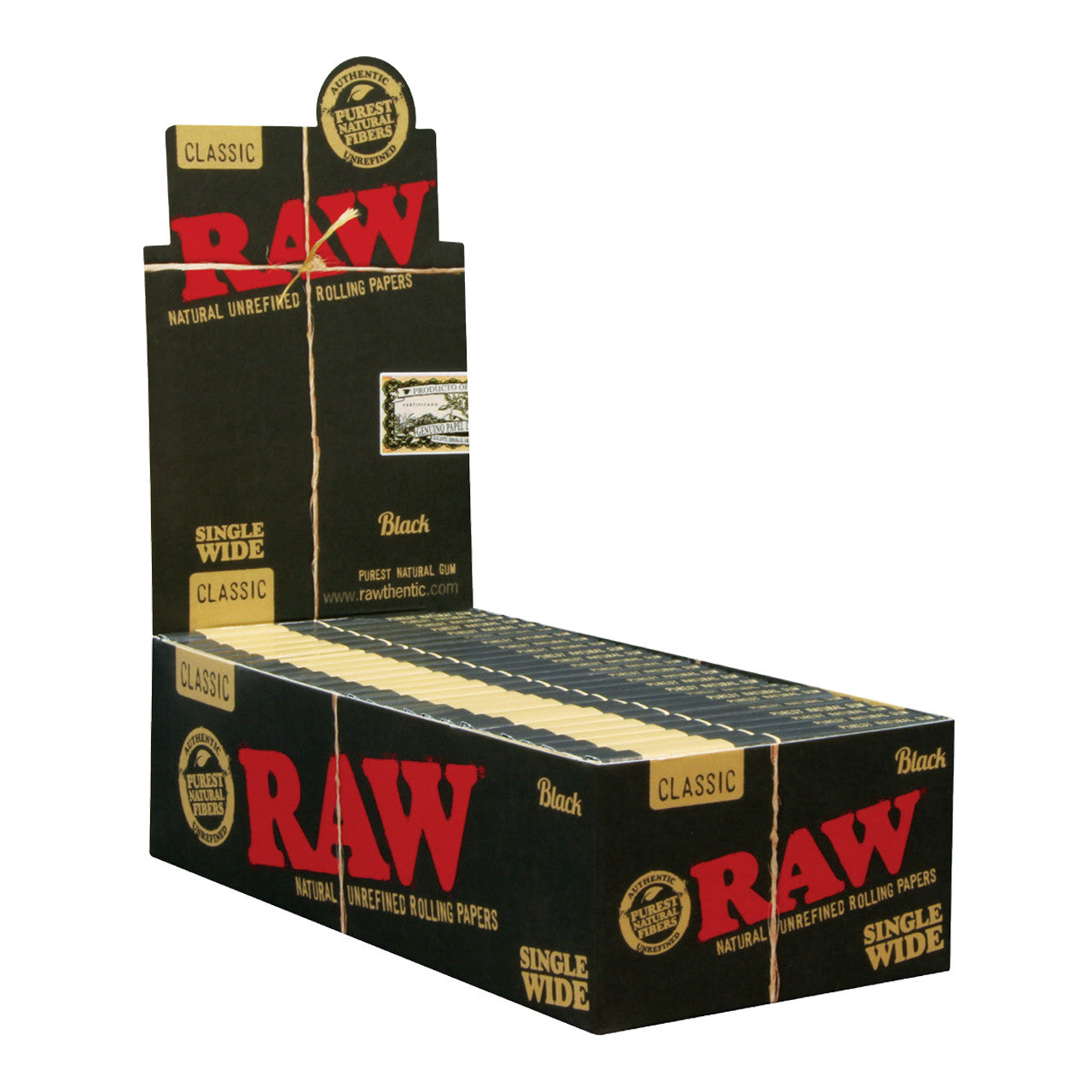 RAW Black Classic Rolling Papers Single Wide (Double Feed) 100ct