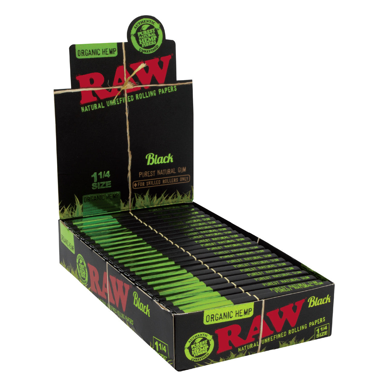 RAW Organic Hemp Black Rolling Papers 1¼ (50ct)