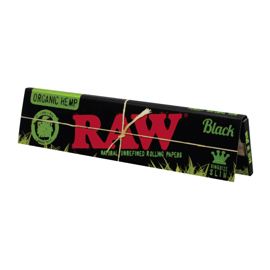RAW Organic Hemp Black Rolling Papers King Size Slim (32ct)
