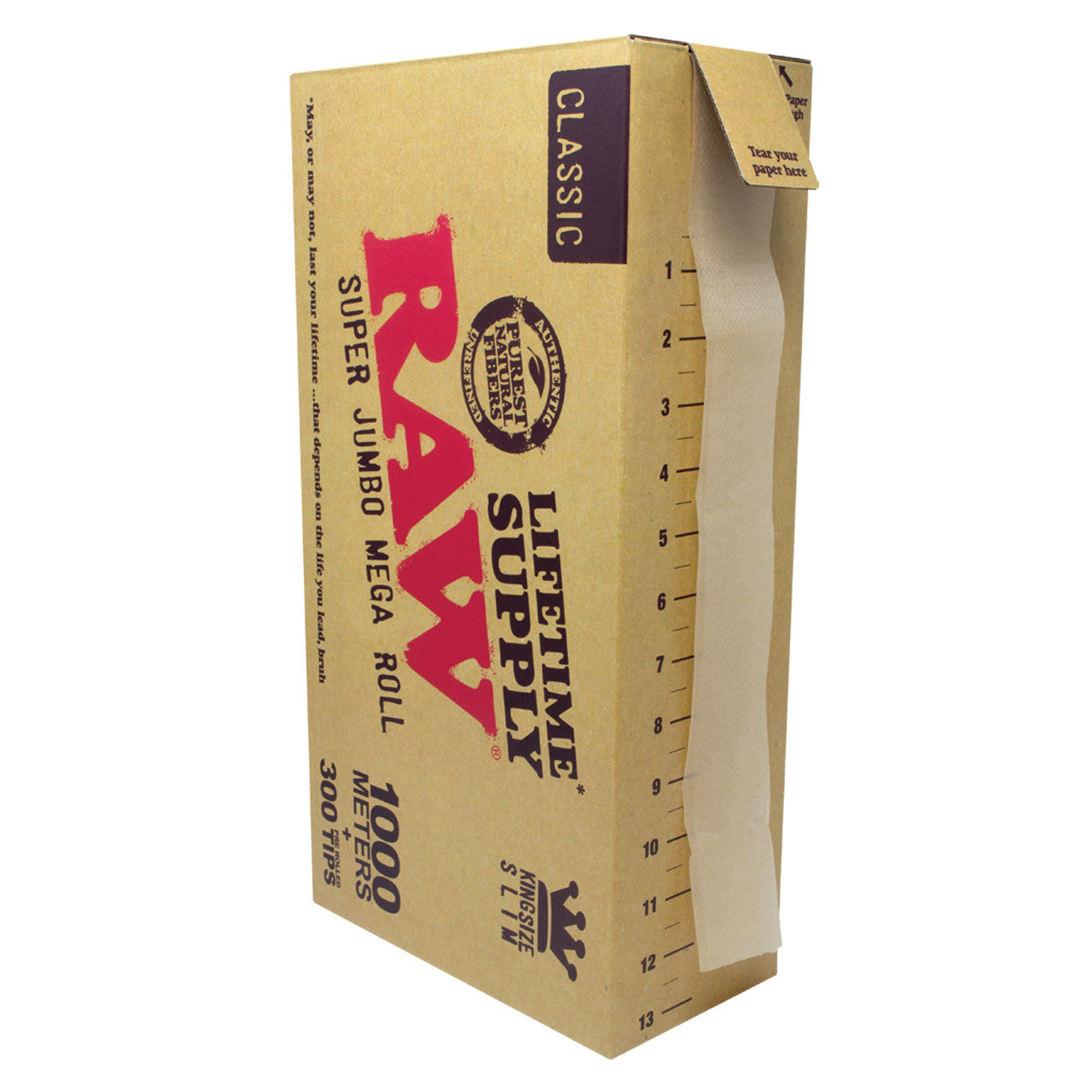 RAW Classic Super Jumbo Mega Roll - 1000m Paper + 300ct Tips