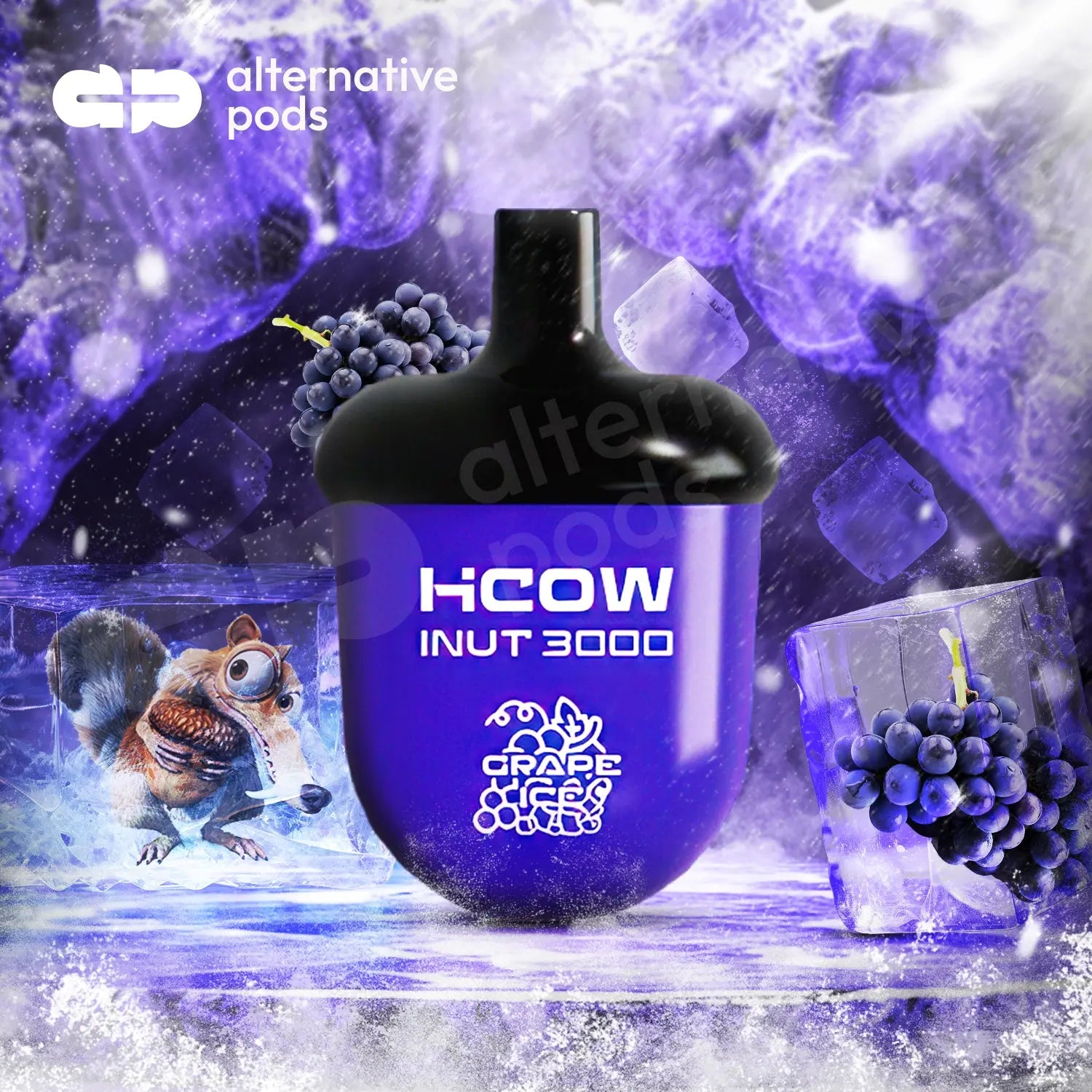 HCOW iNut 3000 Puffs Disposable Vape - Grape Ice 