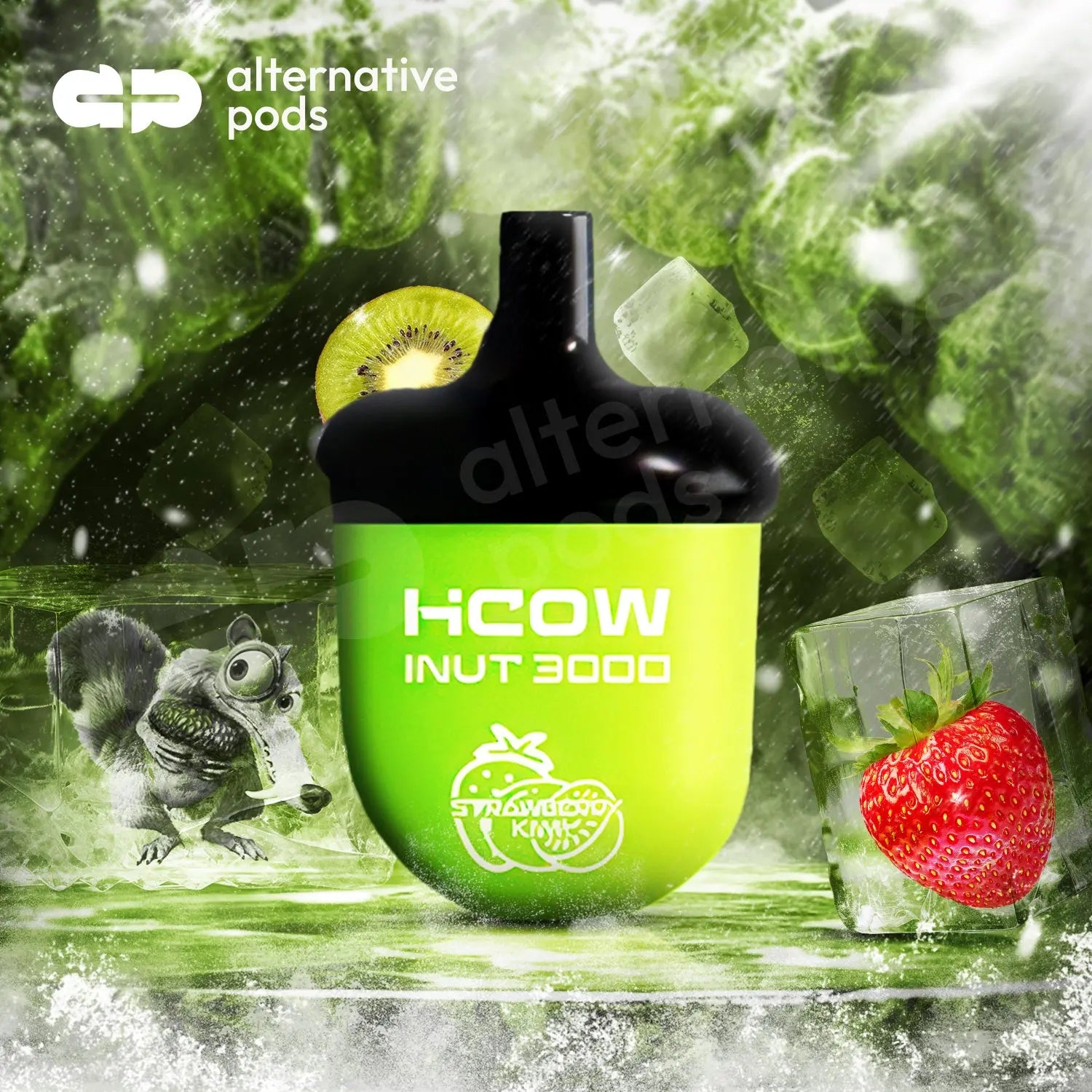 HCOW iNut 3000 Puffs Disposable Vape - Strawberry Kiwi 