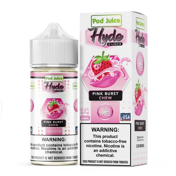 POD Juice x Hyde Synthetic Nicotine E-Liquid 100ML-PINK BURST CHEW
