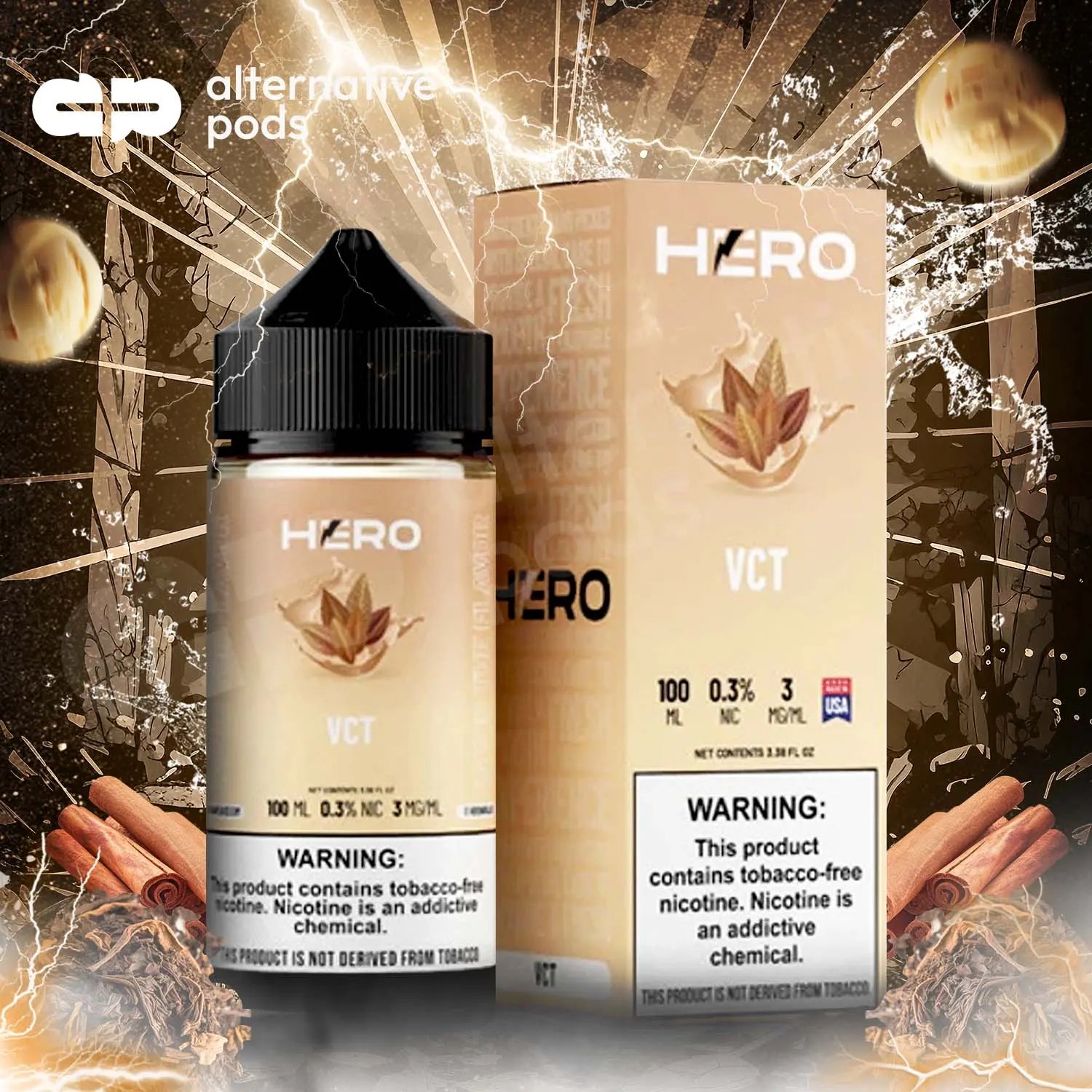 Hero Synthetic Nicotine E-Liquid 100ML Hero - VCT 
