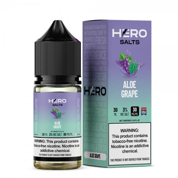 Hero Salts Synthetic Nicotine Salt E-Liquid 30ML - Aloe Grape
