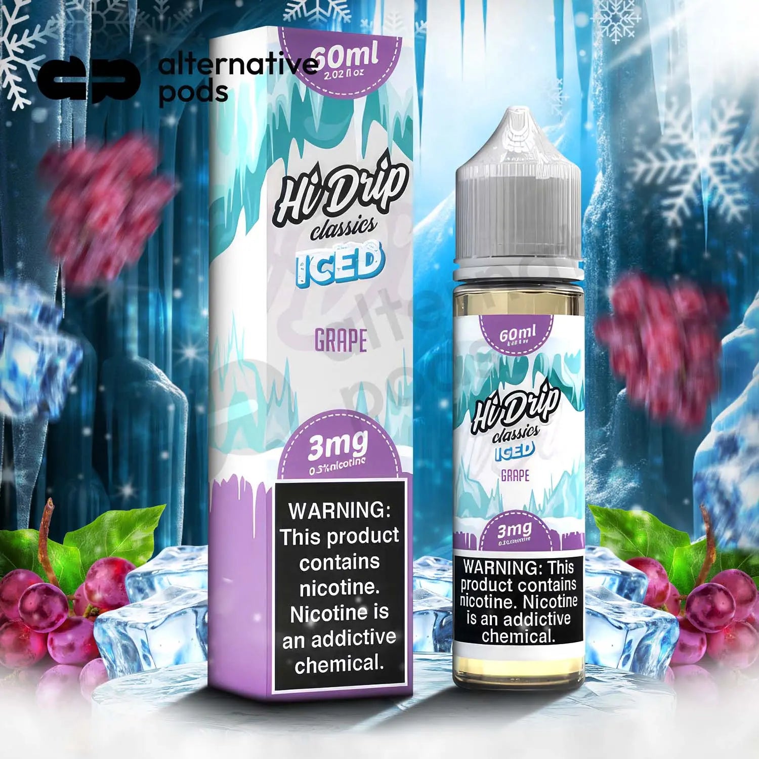 Hi-Drip Classics Iced E-Liquid 60ML - Grape 