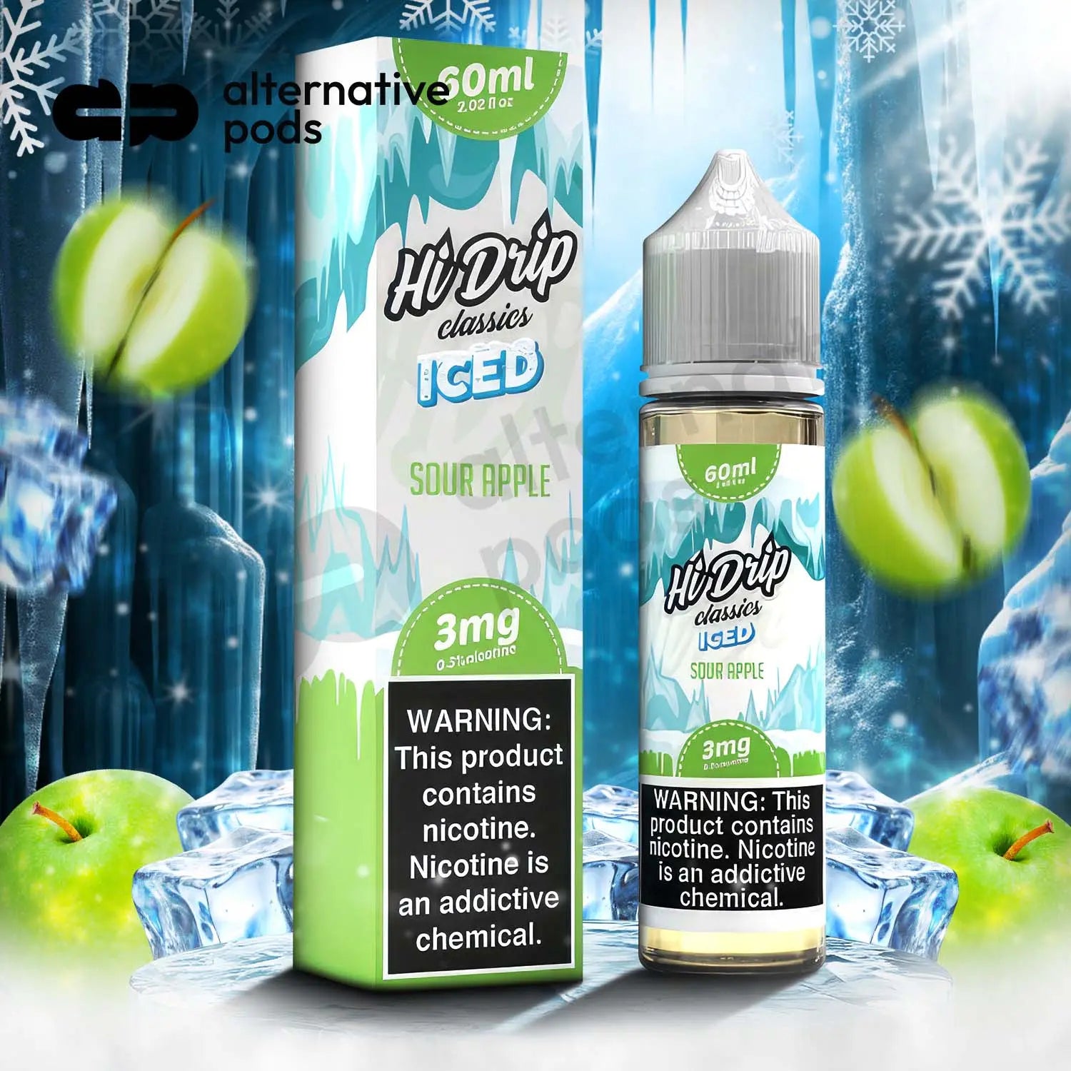 Hi-Drip Classics Iced E-Liquid 60ML - Sour Apple 