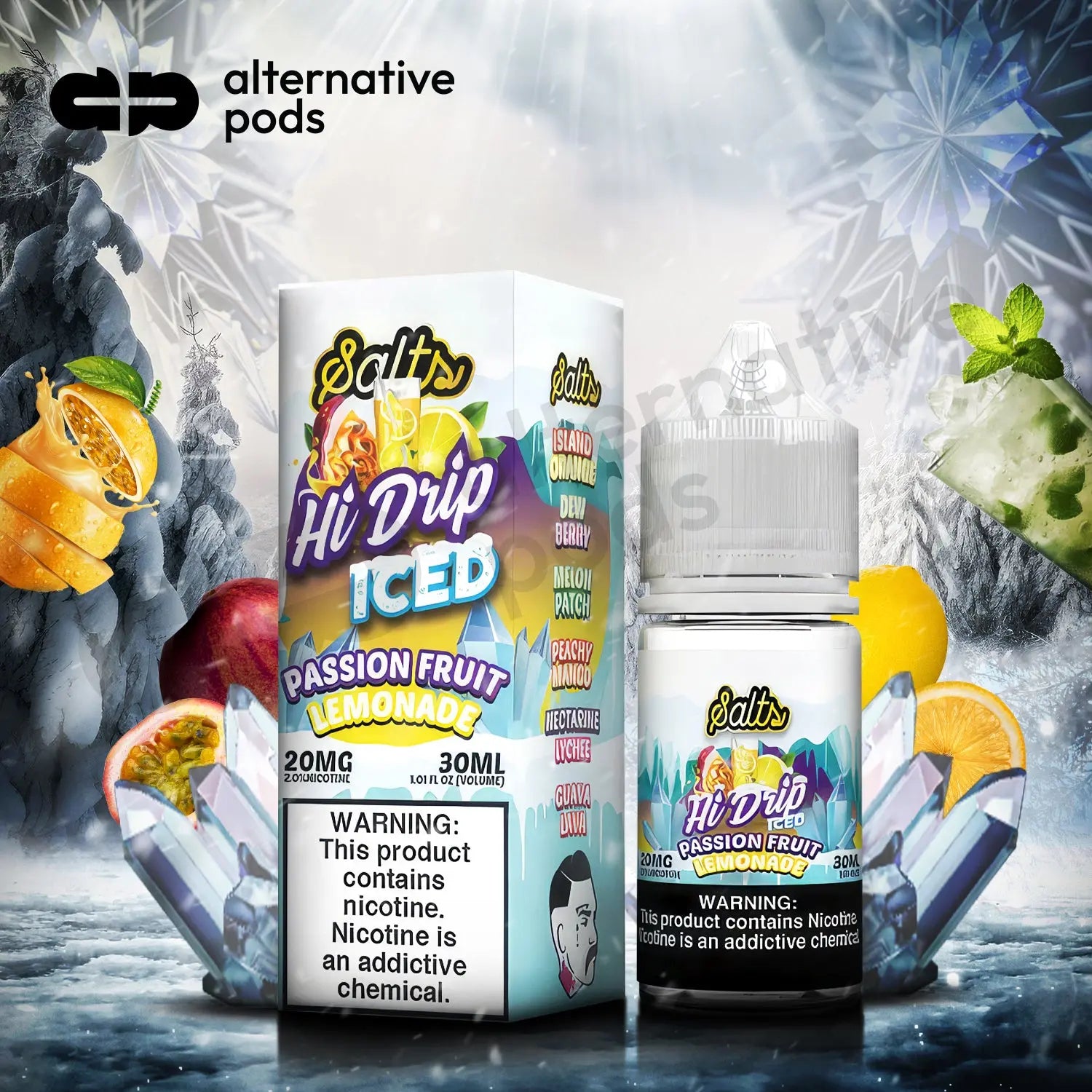 Hi-Drip Salts Nicotine Salt E-Liquid 30ML -  Passion Fruit Lemonade 