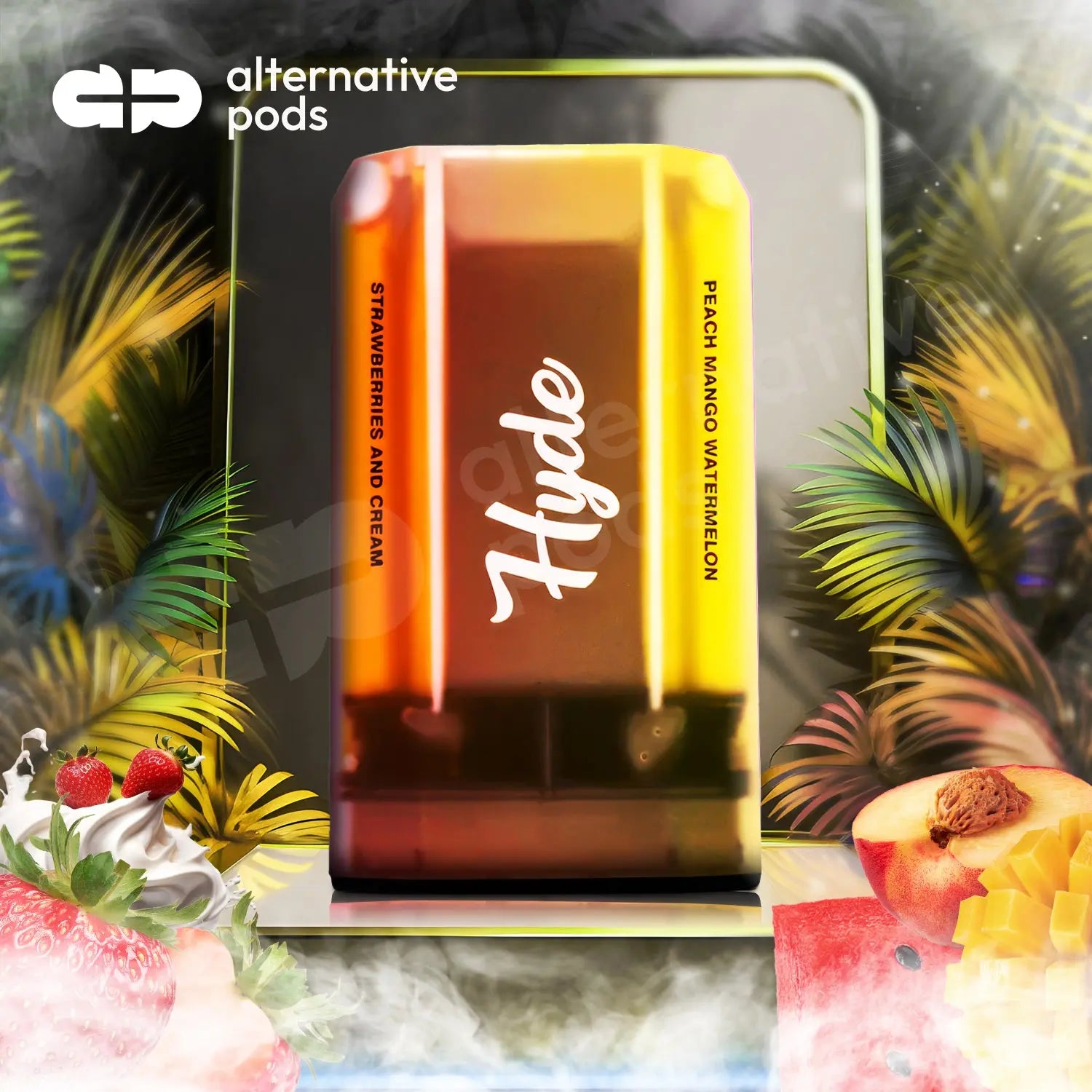 Hyde Duo RECHARGE Disposable Vape - Peach Mango Watermelon Strawberries and Cream