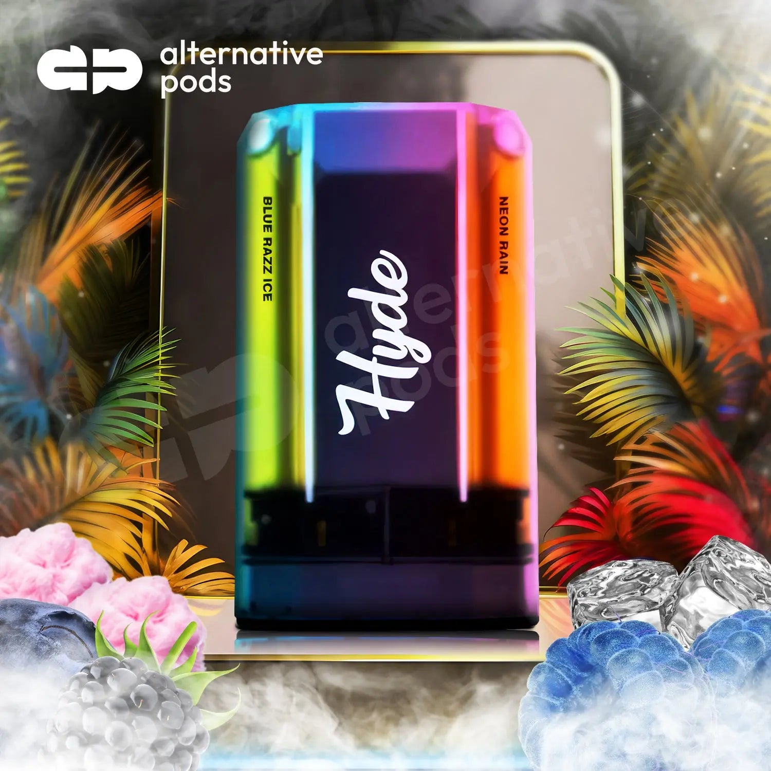 Hyde Duo RECHARGE Disposable Vape - Neon Rain Razz Ice