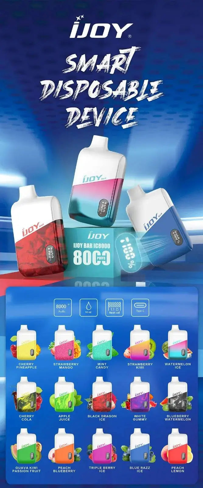 IJOY BAR IC8000 DISPOSABLE VAPE $15.99 IJOY BAR IC8000 DISPOSABLE VAPE $15.99
