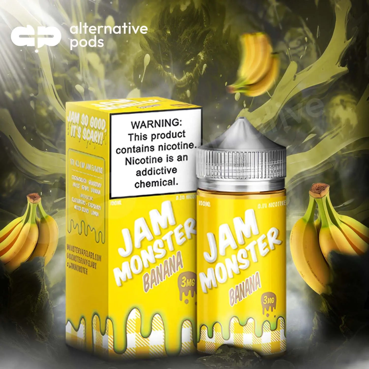 Jam Monster Synthetic Nicotine E-Liquid 100ML - Banana 