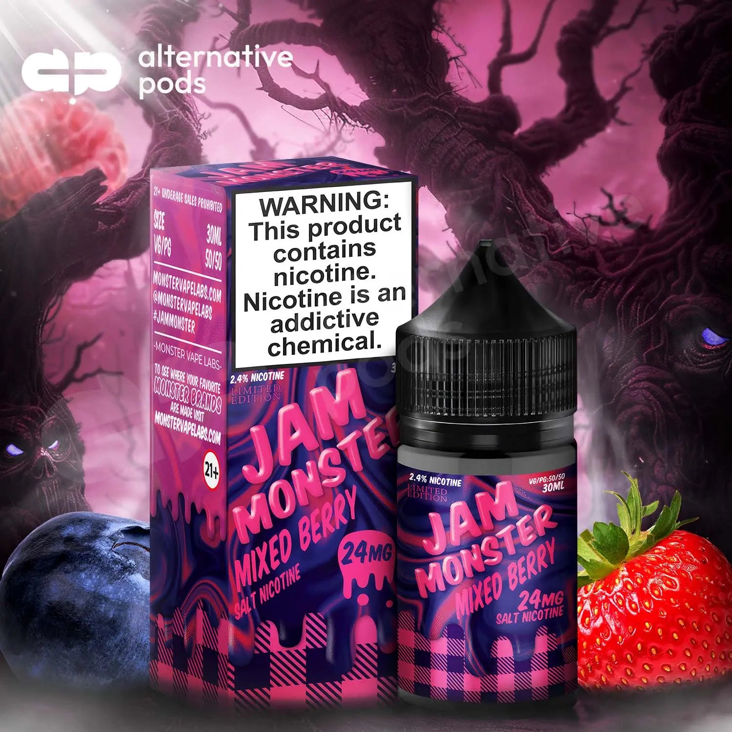 Jam Monster Synthetic Nicotine Salt E-Liquid 30ML - Mixed Berry 