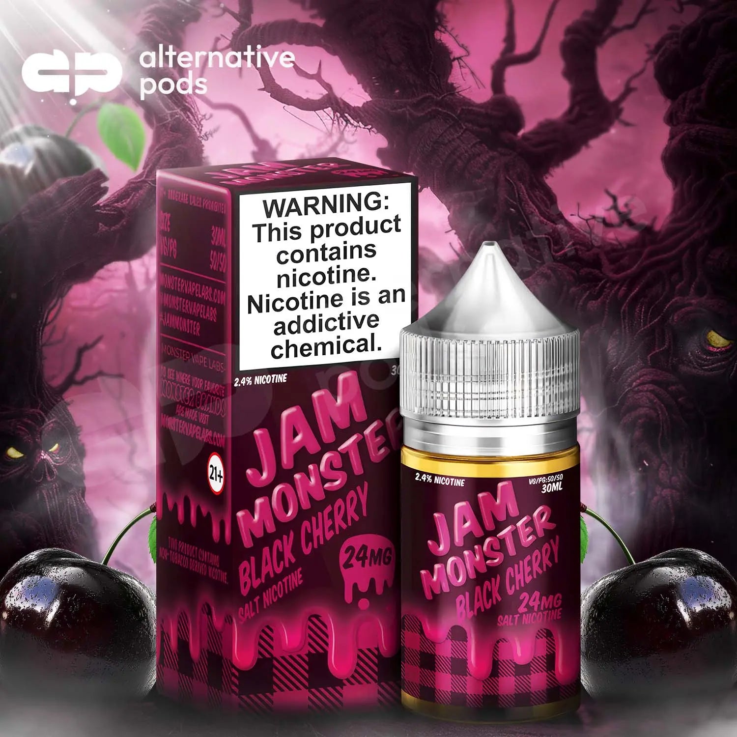 Jam Monster Synthetic Nicotine Salt E-Liquid 30ML - Black Cherry 