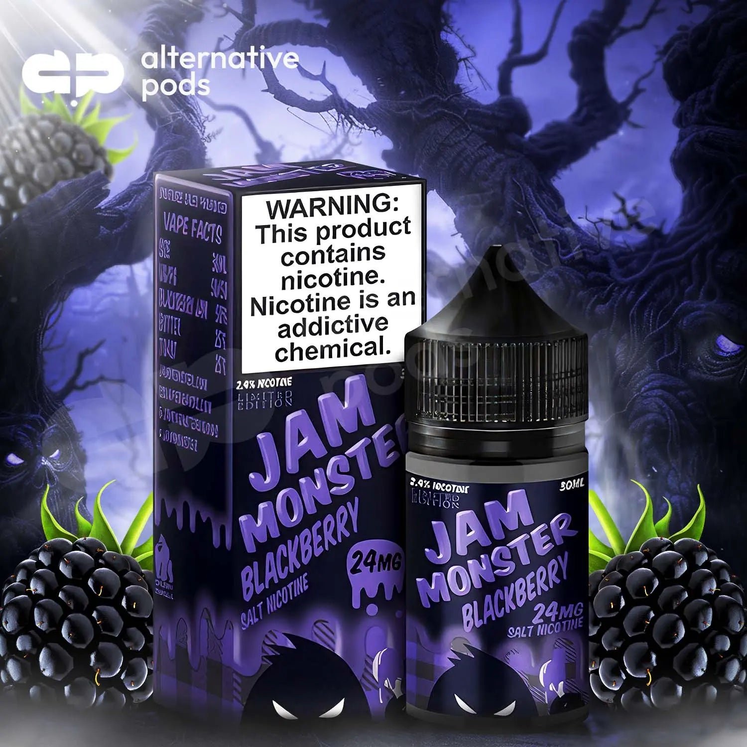 Jam Monster Synthetic Nicotine Salt E-Liquid 30ML - Blackberry 