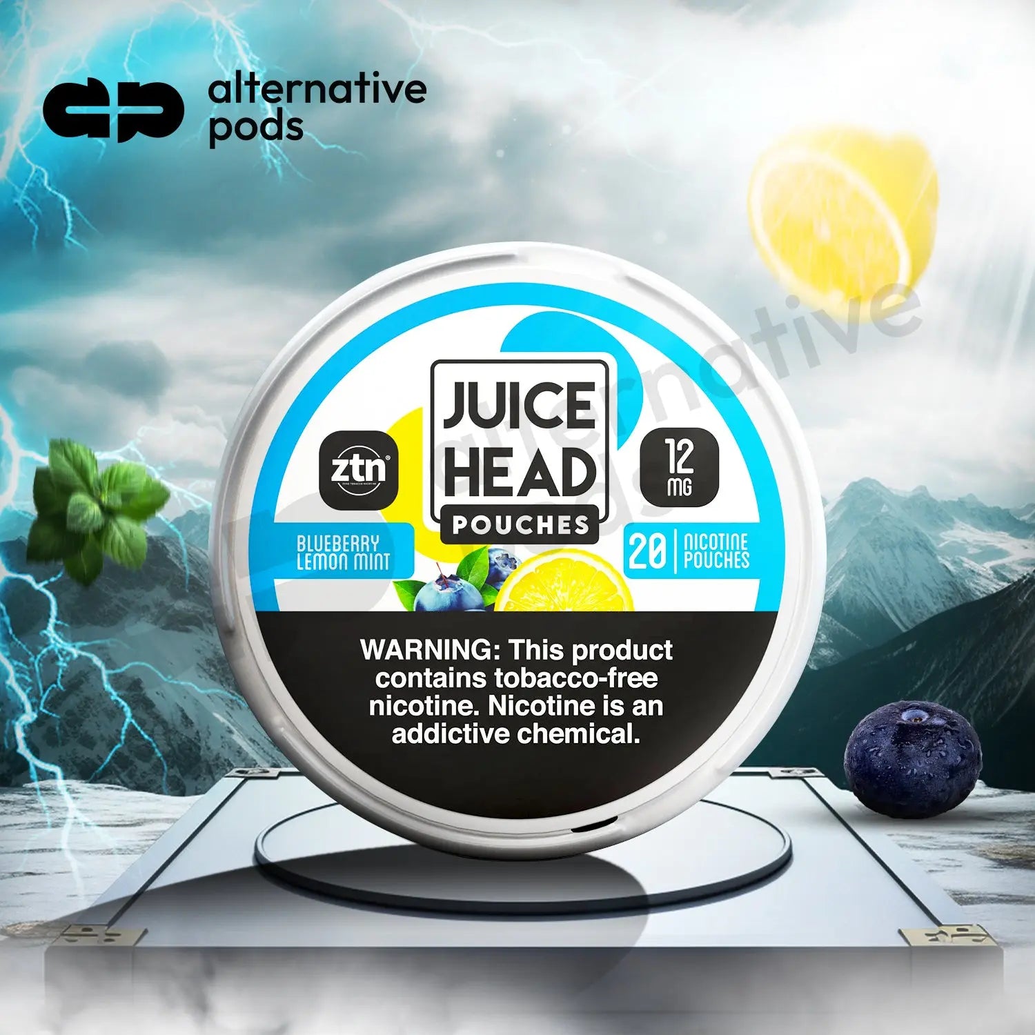 Juice Head Nicotine Pouches 20ct - Blueberry Lemon Mint 