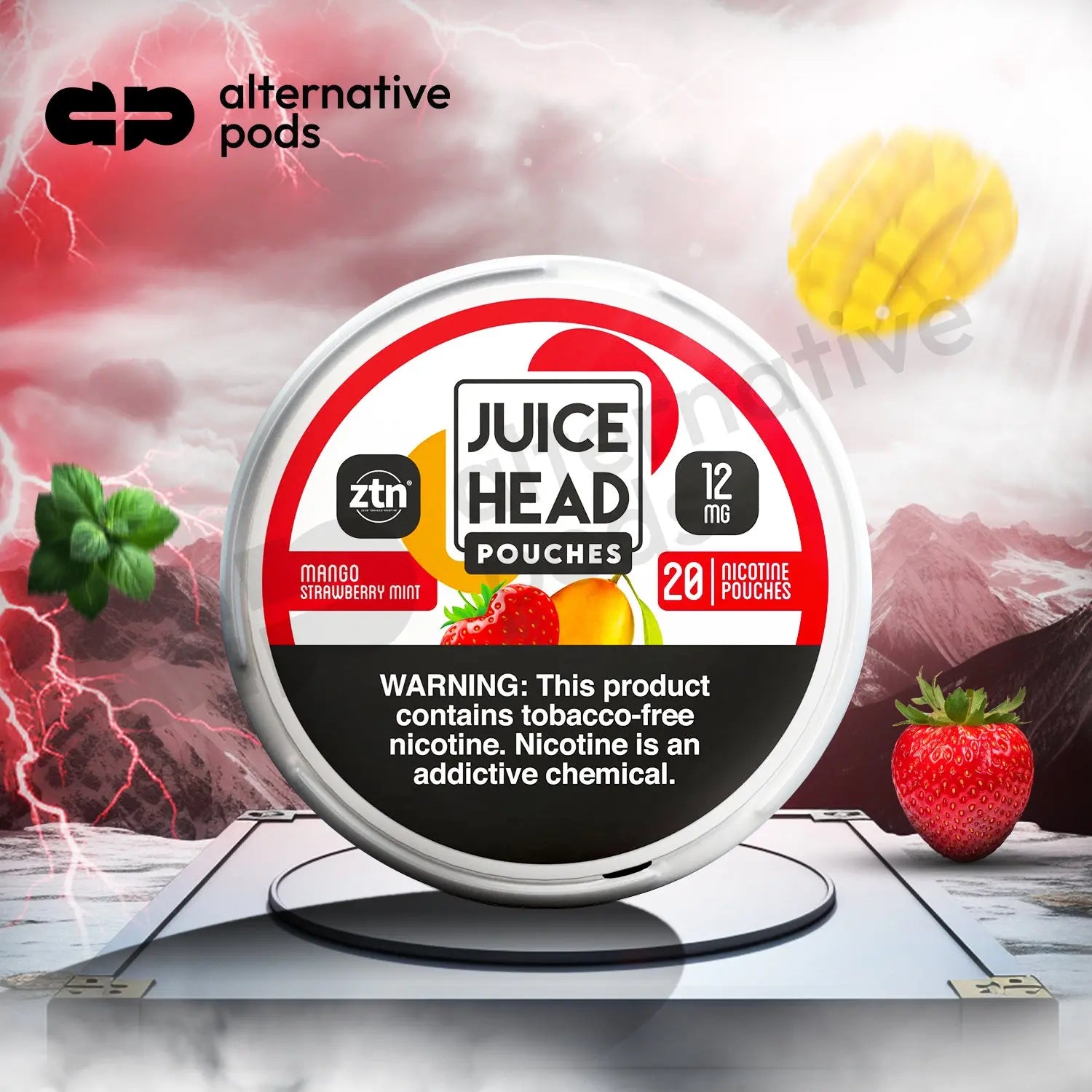 Juice Head Nicotine Pouches 20ct - Mango Strawberry Mint 