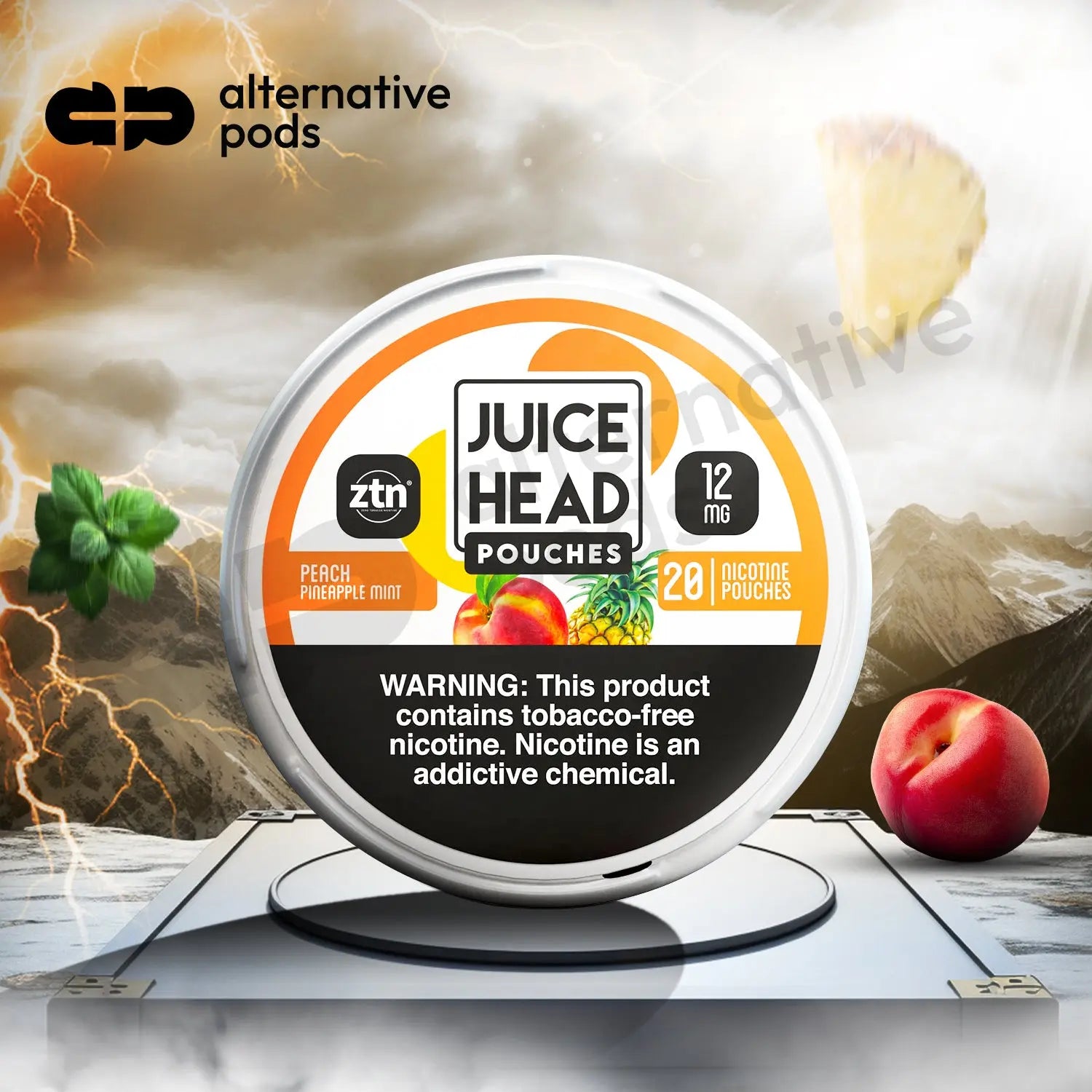 Juice Head Nicotine Pouches 20ct - Peach Pineapple Mint 
