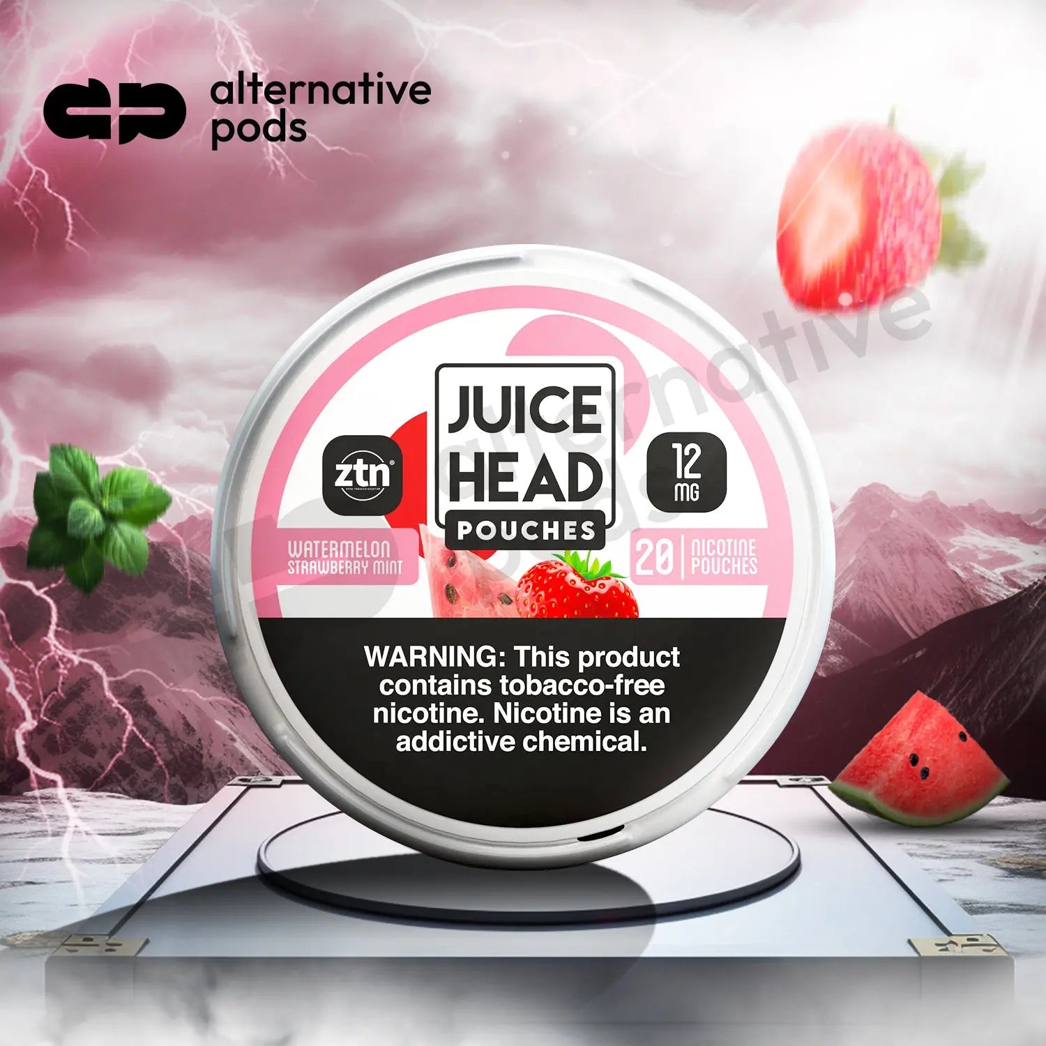 Juice Head Nicotine Pouches 20ct - Watermelon Strawberry Mint 