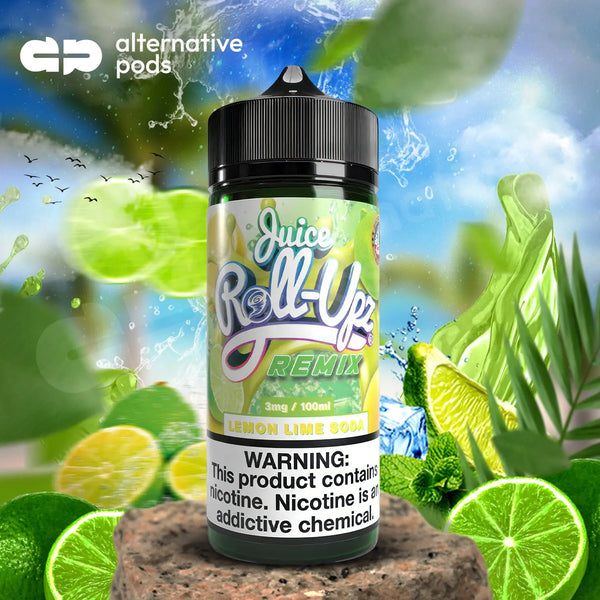 Soda Vape Juice Juice Roll-Upz REMIX E-Liquid 100ML Blue Raspberry by Chill  E-Liquid