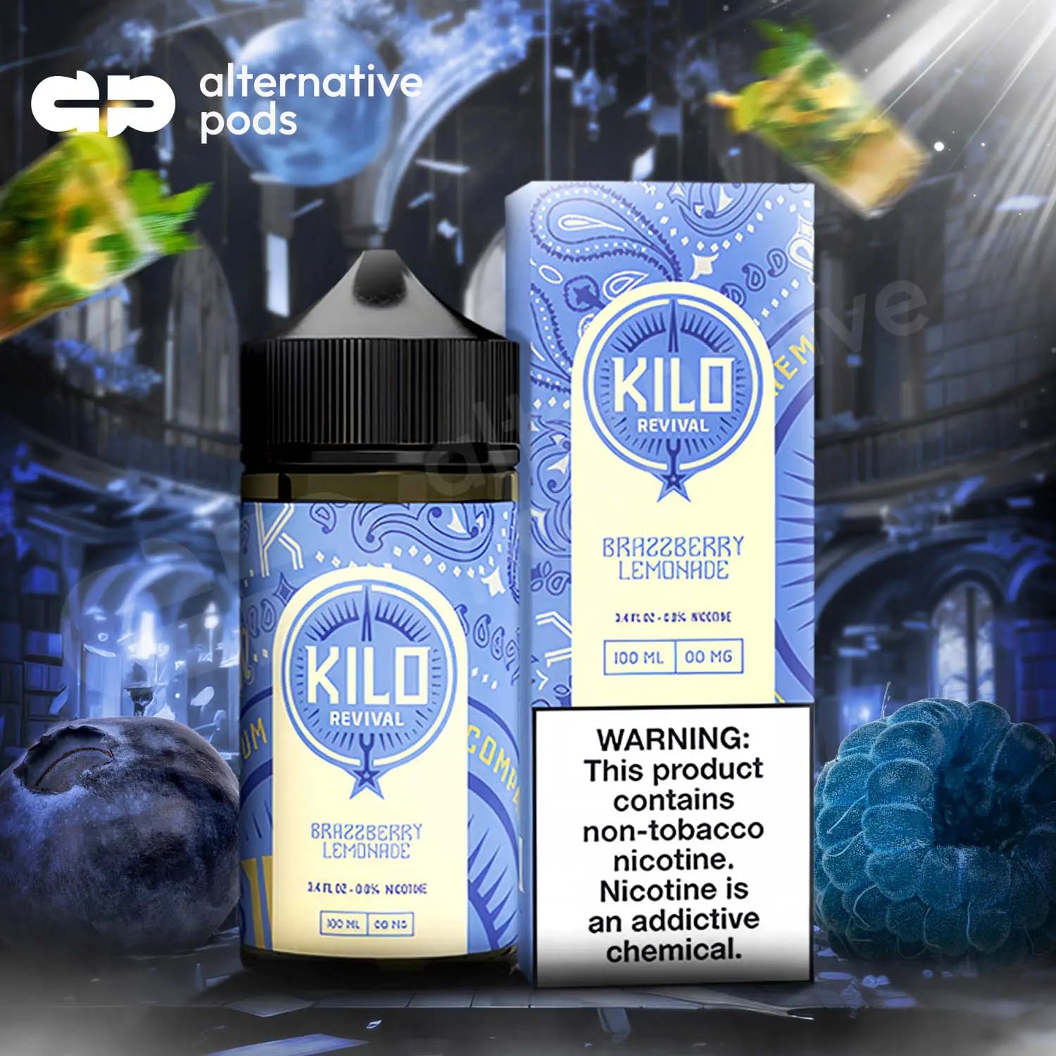 KILO Revival Synthetic Nicotine E-Liquid 100ML - Brazzberry Lemonade