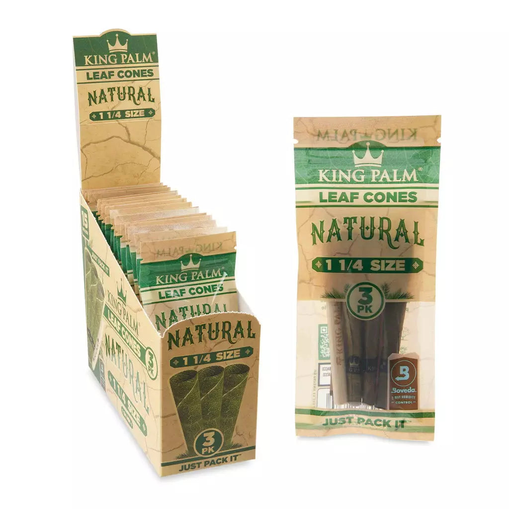 King Palm Natural 3pk Pre-Rolled Palm Cones - 1 ¼ Size 84mm