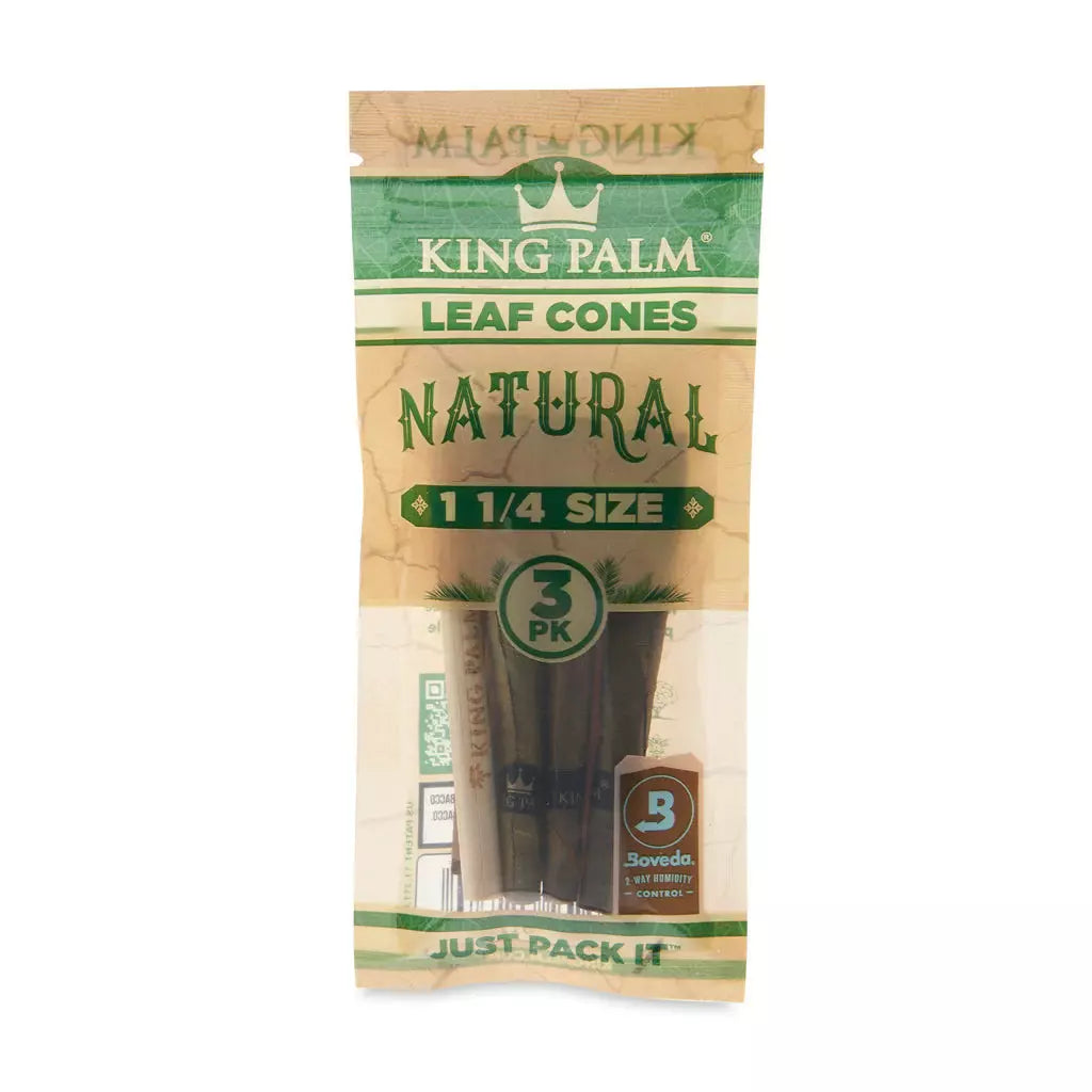 King Palm Natural 3pk Pre-Rolled Palm Cones - 1 ¼ Size 84mm 