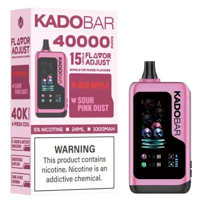 Kado Bar Flavor Adjust 40K Vape - Red Apple / Sour Pink Dust 