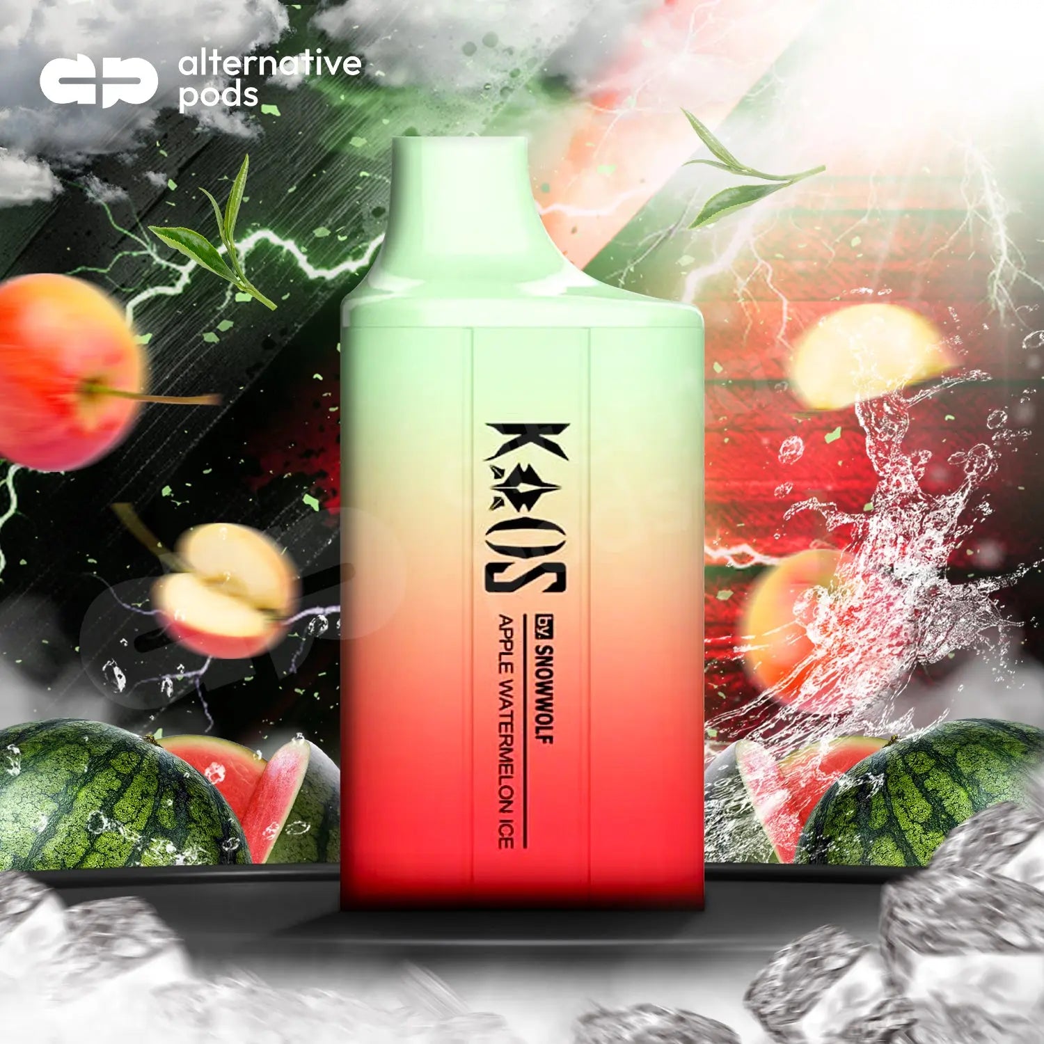 Kaos by SnowWolf 6000 Puffs Disposable Vape - Apple Watermelon Ice 