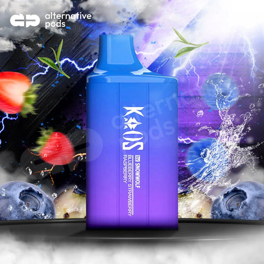 Kaos by SnowWolf 6000 Puffs Disposable Vape - Blueberry Strawberry Raspberry 