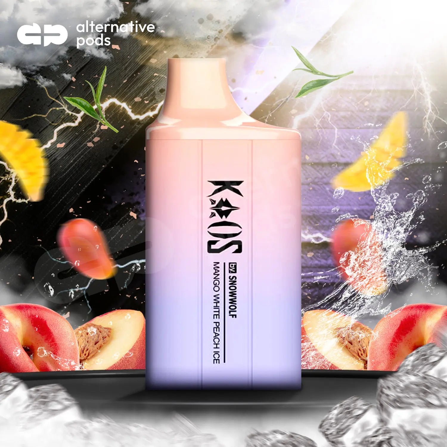 Kaos by SnowWolf 6000 Puffs Disposable Vape - Mango White Peach Ice 