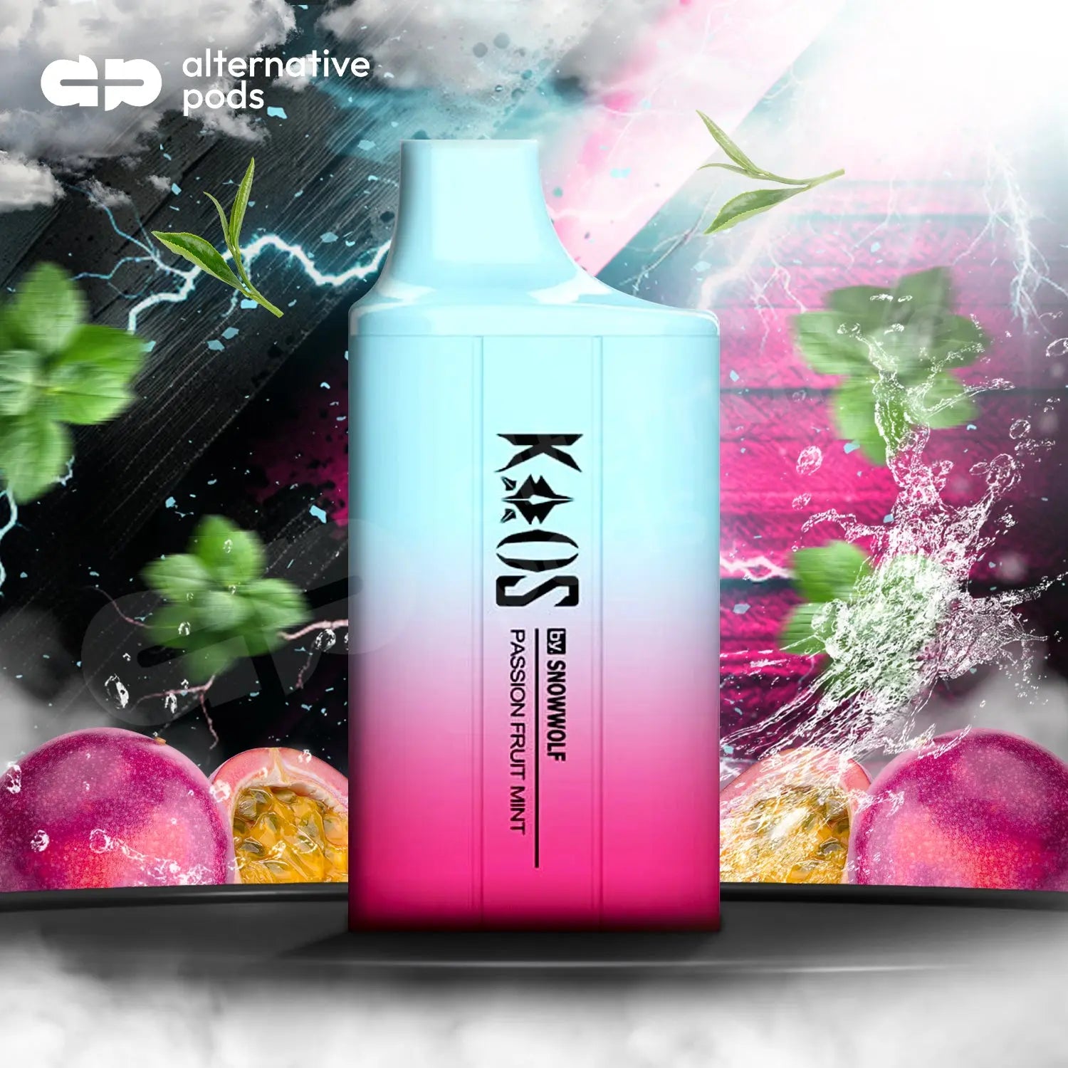 Kaos by SnowWolf 6000 Puffs Disposable Vape - Passion Fruit Mint 