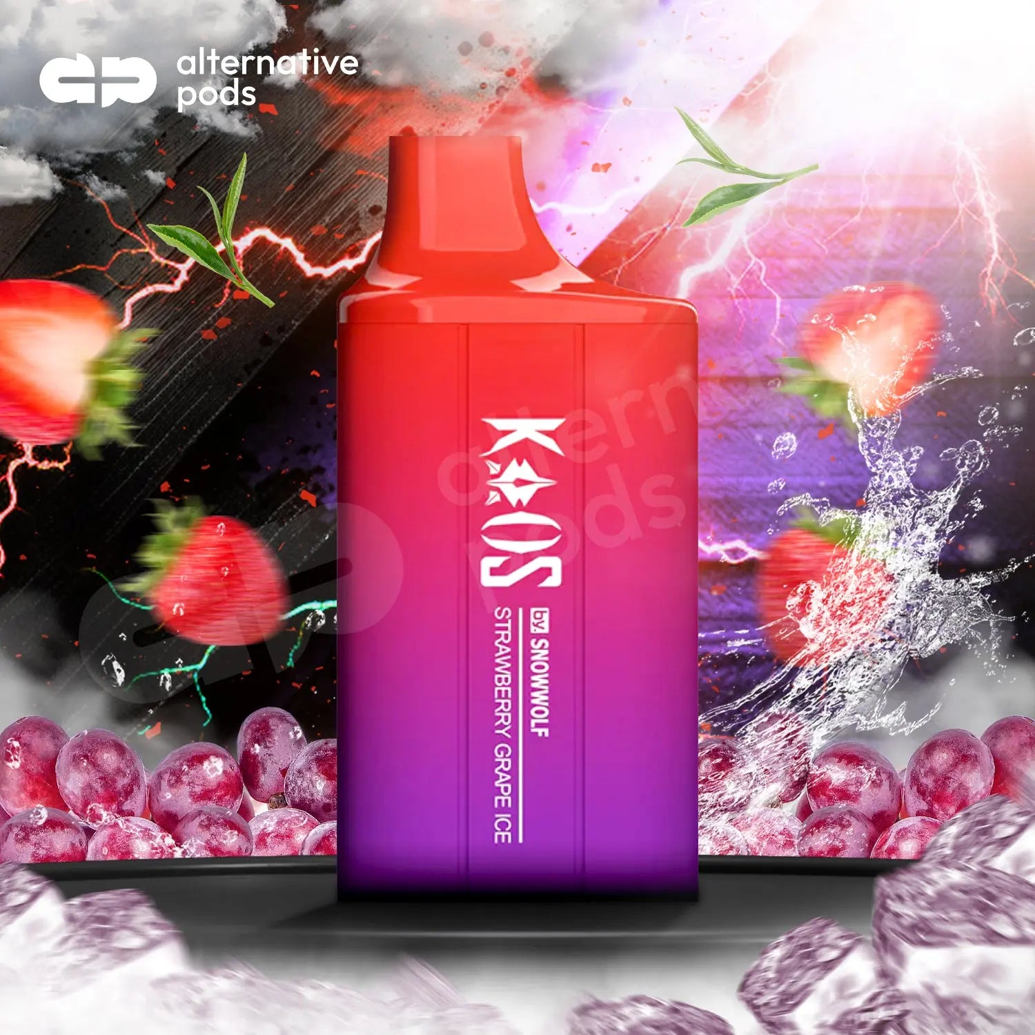 Kaos by SnowWolf 6000 Puffs Disposable Vape - Strawberry Grape Ice 
