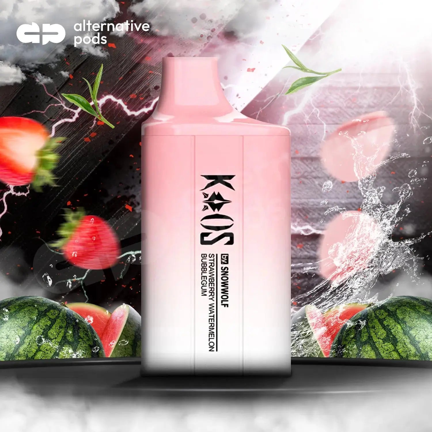 Kaos by SnowWolf 6000 Puffs Disposable Vape - Strawberry Watermelon Bubblegum 