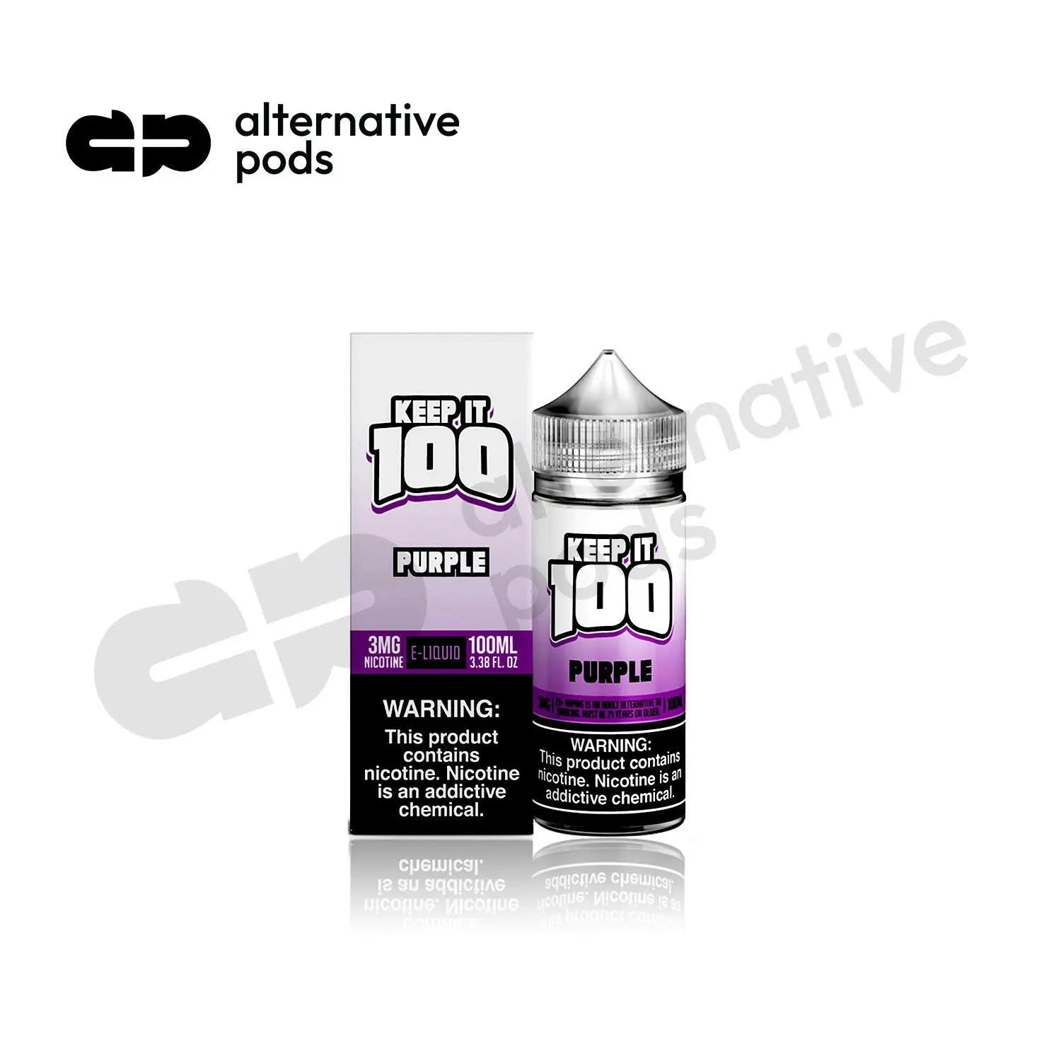 Keep It 100 Synthetic Nicotine E-Liquid 100ML - Alternative pods | Online Vape & Smoke Shop