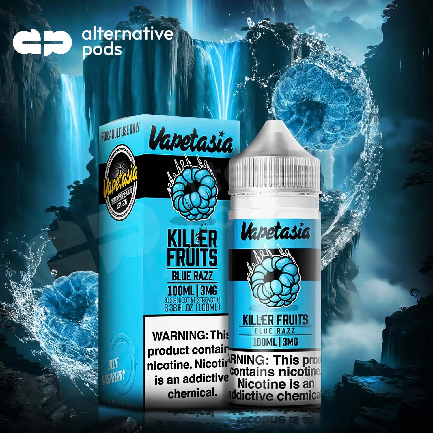 Killer Fruits By Vapetasia Synthetic Nicotine E-Liquid 100ML - Blue Razz 