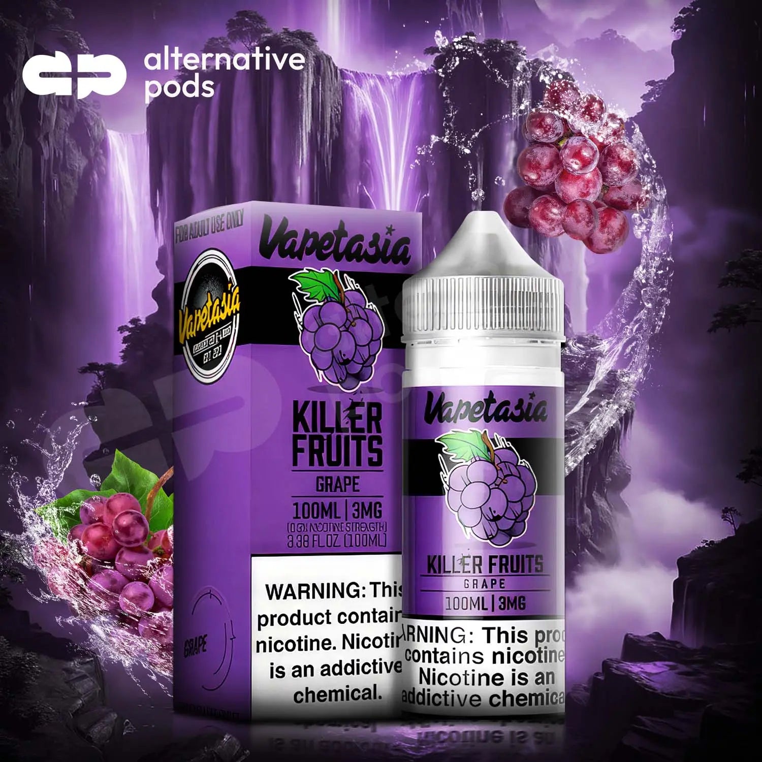 Killer Fruits By Vapetasia Synthetic Nicotine E-Liquid 100ML - Grape 