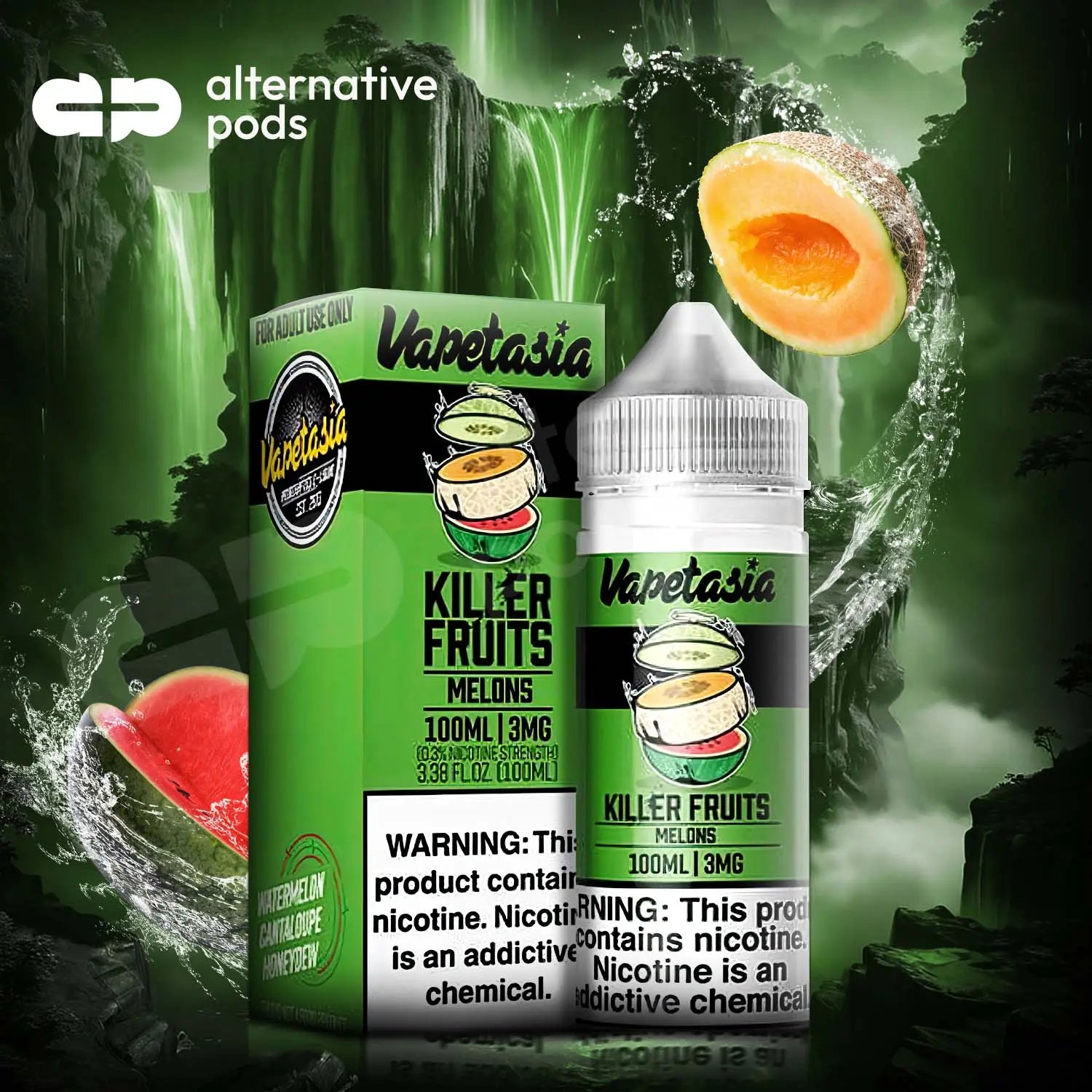 Killer Fruits By Vapetasia Synthetic Nicotine E-Liquid 100ML - Melon 