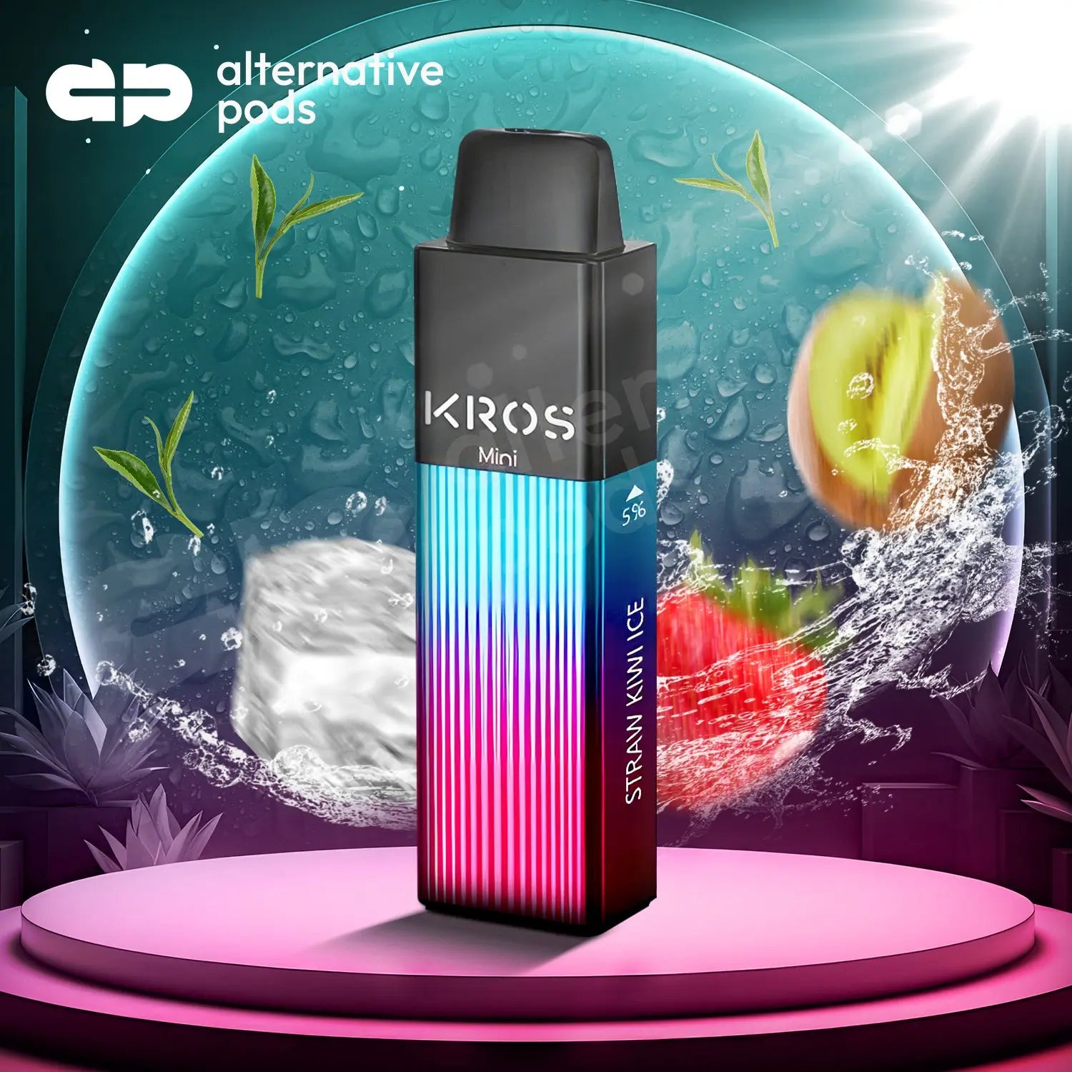 Kros Mini 4000 Puffs Disposable Vape - Straw Kiwi Ice 