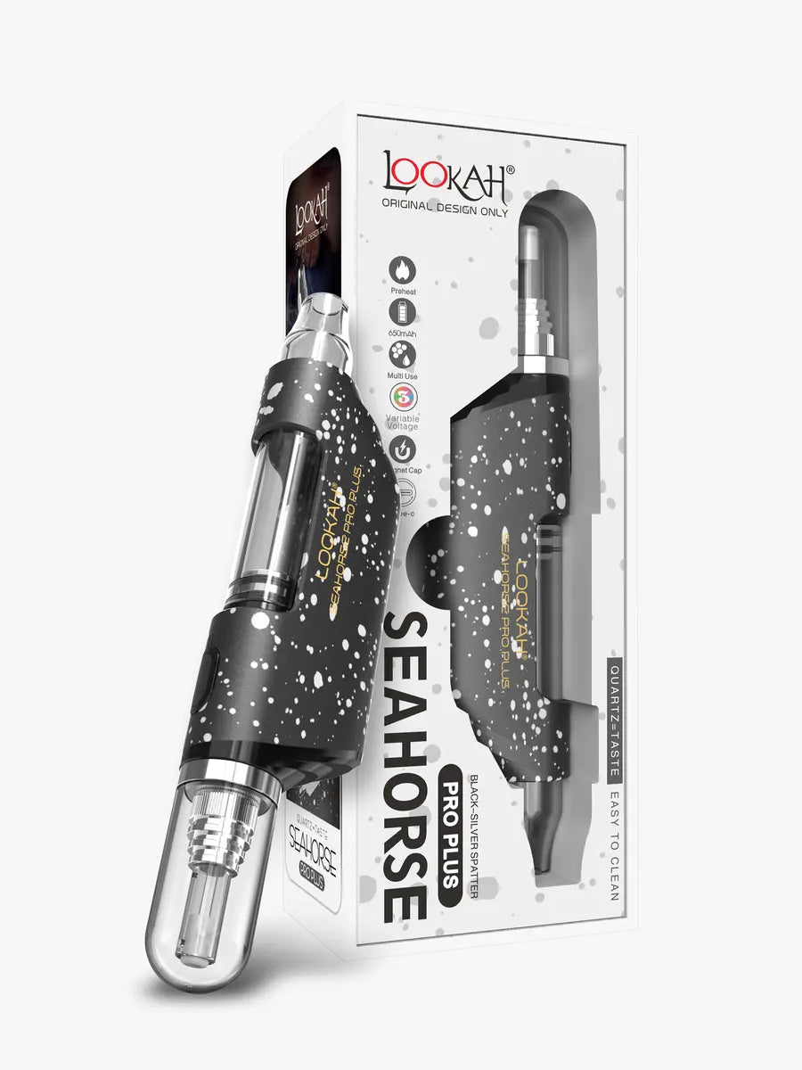 LOOKAH SEAHORSE PRO PLUS SPATTER EDITION DAB VAPORIZER KIT BLACK SILVER
