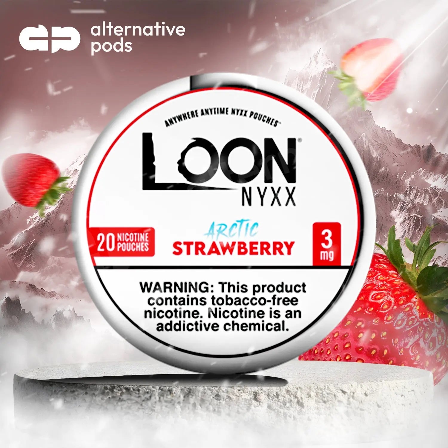 LOON NYXX Nicotine Pouches - Arctic Strawberry 